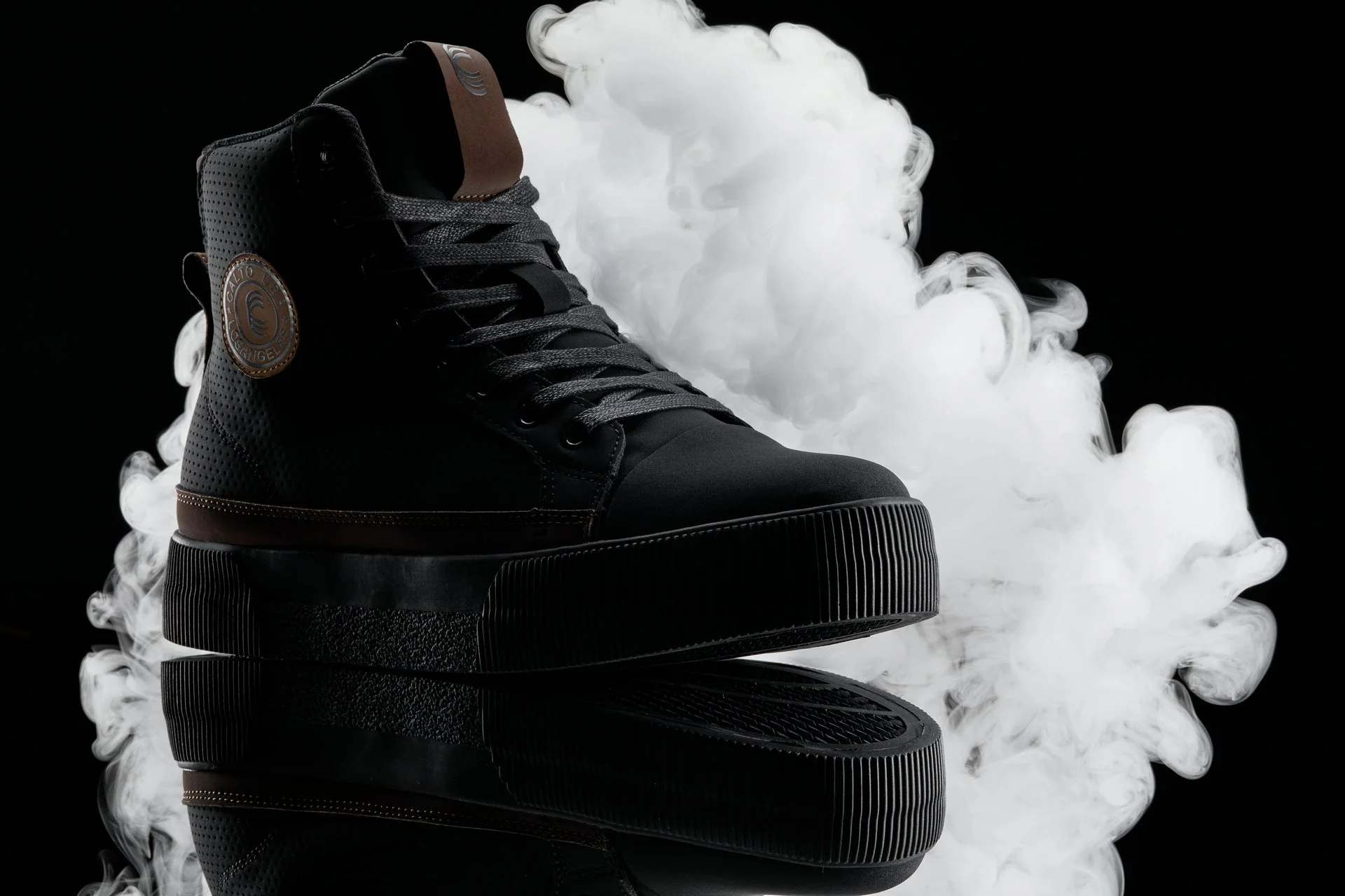 S3422 - 2.4 Inches Taller (Black/Coffee Brown) - Cap Toe High Top Zip-Up Sneaker Men's Boots - Image 7