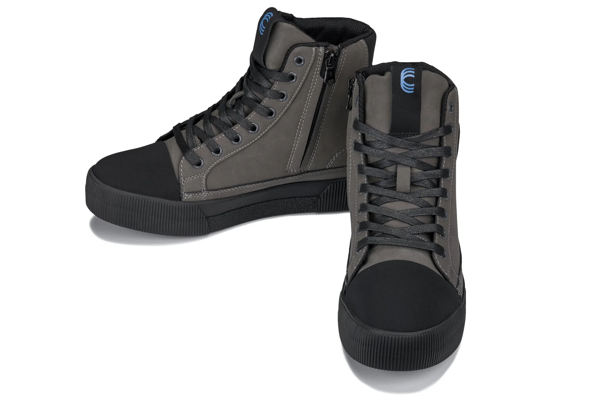 S3423 - 2.4 Inches Taller (Grey) - Cap Toe High Top Zip-Up Men's Sneaker Boots - Image 5