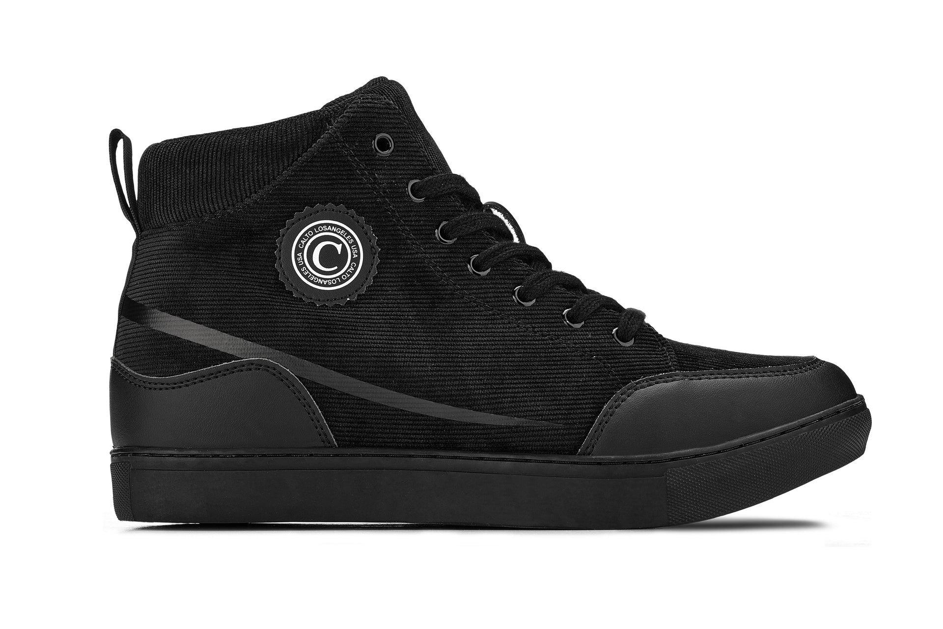 S4130 - 2.6 Inches Taller (Onyx/Black Sole) - Corduroy Ankle Top Men's Sneak-boot - Image 2