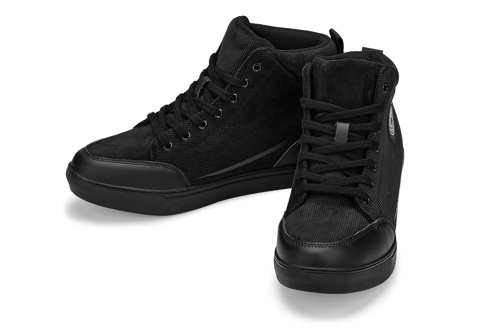 S4130 - 2.6 Inches Taller (Onyx/Black Sole) - Corduroy Ankle Top Men's Sneak-boot - Image 4