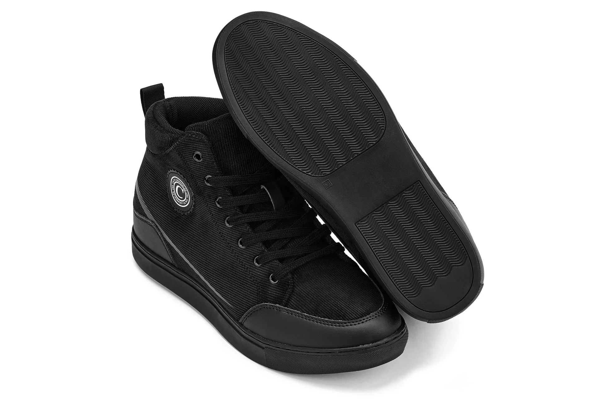 S4130 - 2.6 Inches Taller (Onyx/Black Sole) - Corduroy Ankle Top Men's Sneak-boot - Image 5