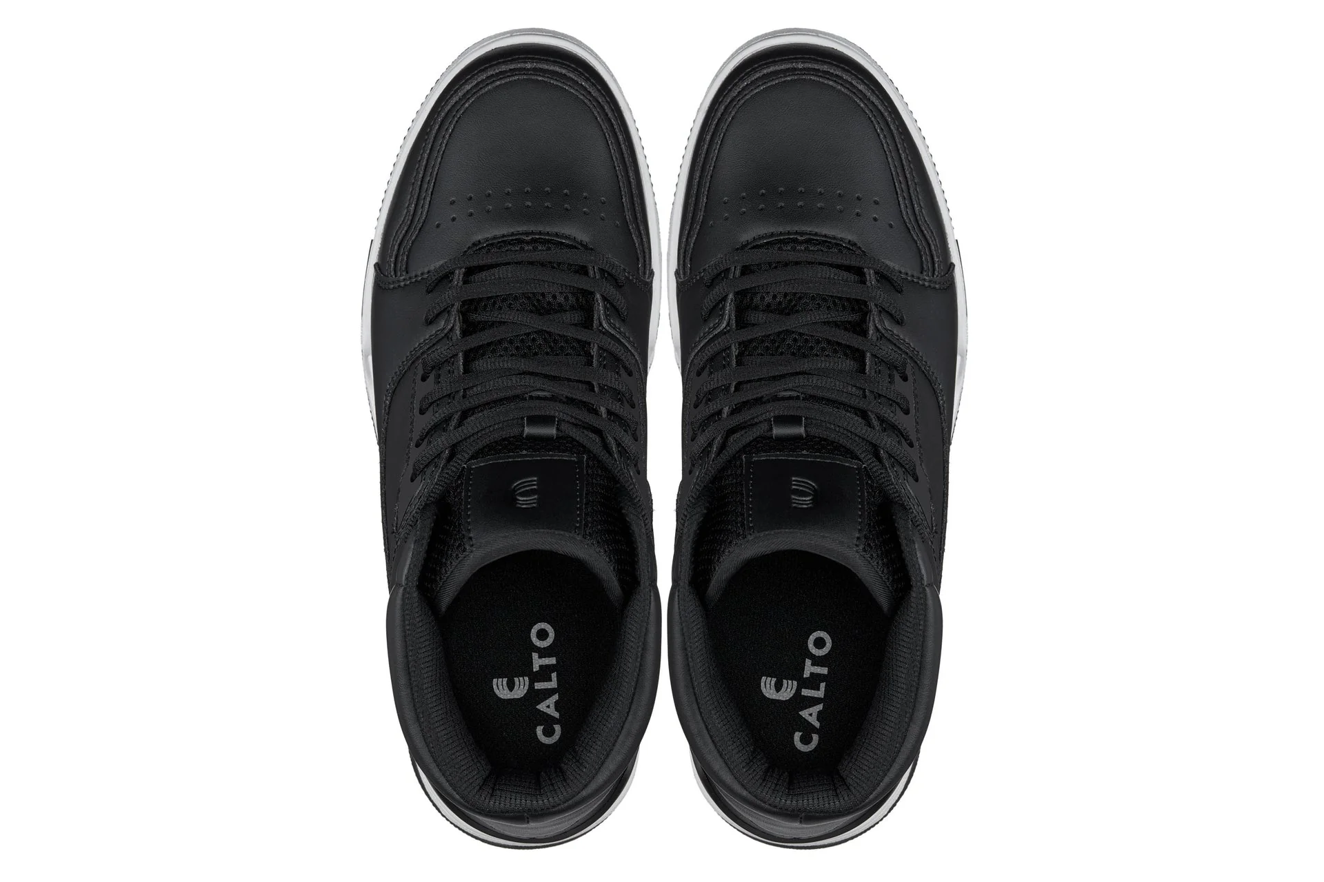 S4750 - 3 Inches Taller (Black) - High Top Men's Sneakers - Image 4