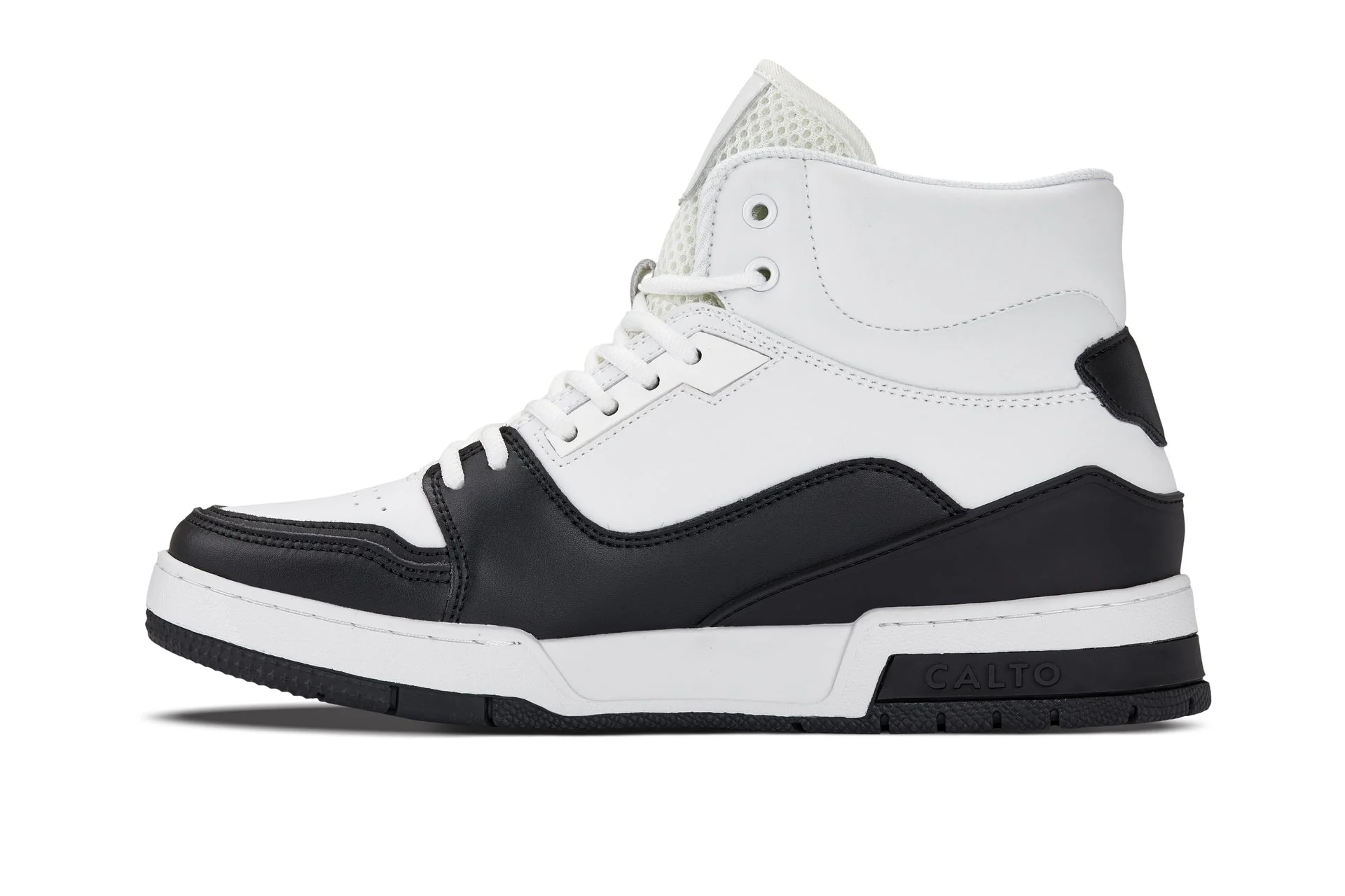 S4752 - 3 Inches Taller (White/Black) - High Top Men's Sneakers - Image 3
