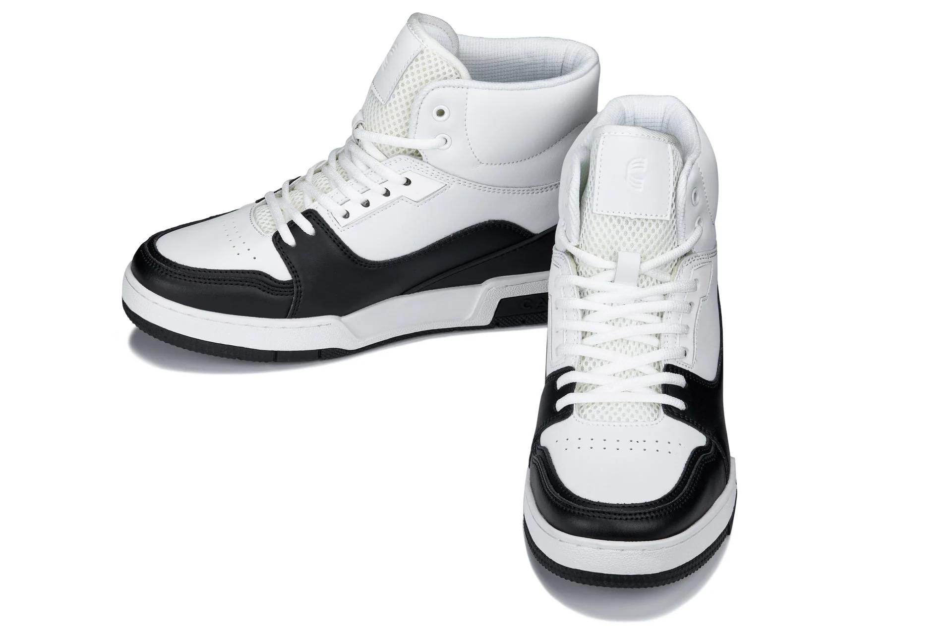 S4752 - 3 Inches Taller (White/Black) - High Top Men's Sneakers - Image 5