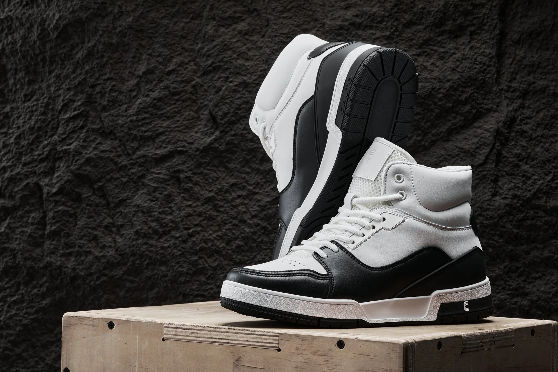 S4752 - 3 Inches Taller (White/Black) - High Top Men's Sneakers - Image 7