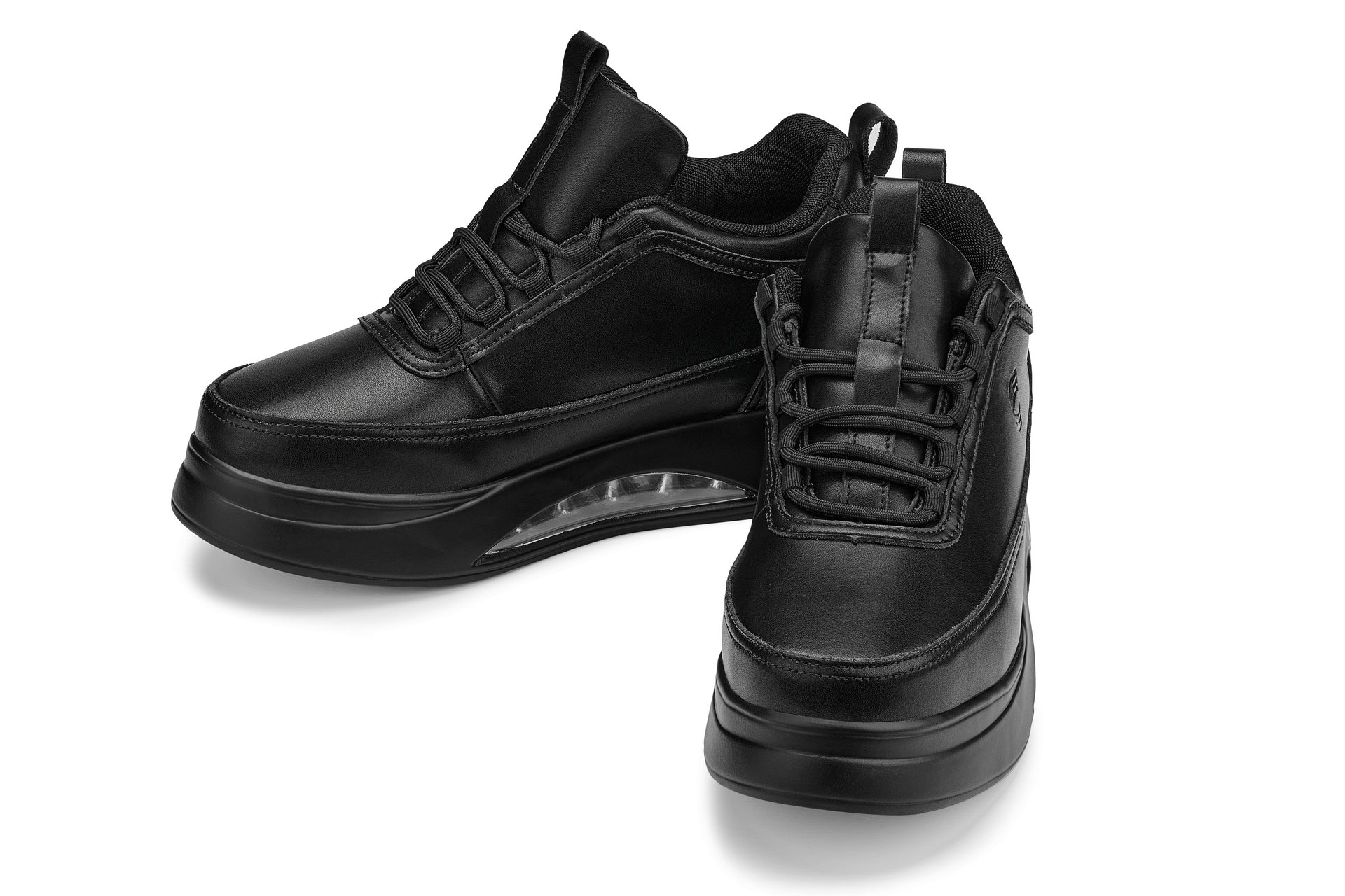 S4925 - 3.2 Inches Taller (Onyx/Black Sole) - Chunky Elevated Platform Men's Sneakers - Image 4