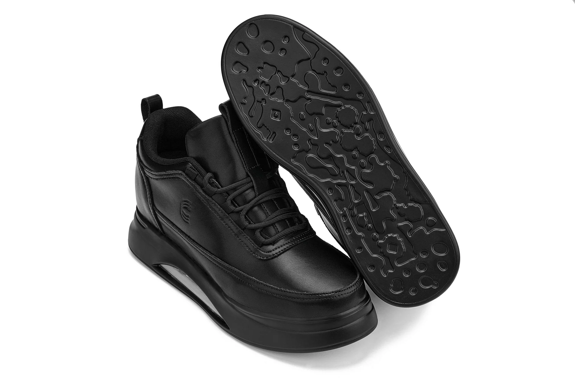 S4925 - 3.2 Inches Taller (Onyx/Black Sole) - Chunky Elevated Platform Men's Sneakers - Image 5