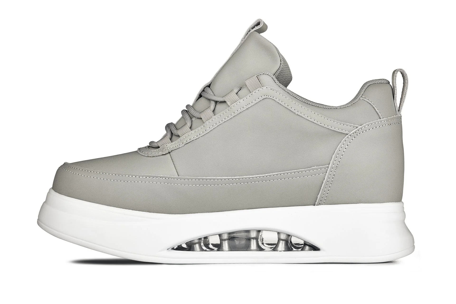 S4927 - 3.2 Inches Taller (Dove Grey) - Chunky Elevated Platform Men's Sneakers - Image 3