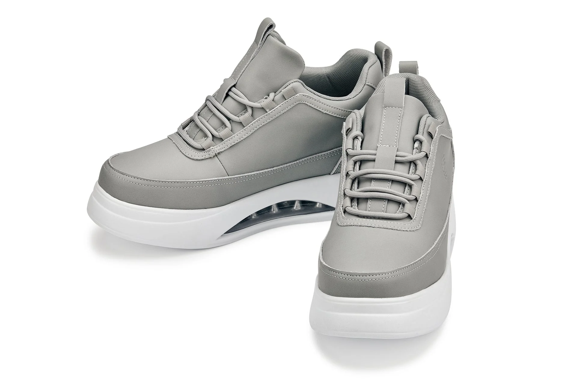 S4927 - 3.2 Inches Taller (Dove Grey) - Chunky Elevated Platform Men's Sneakers - Image 4