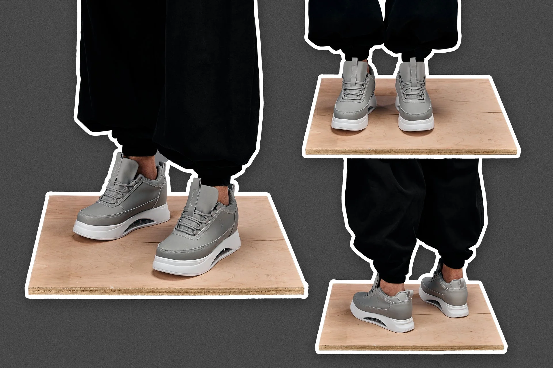 S4927 - 3.2 Inches Taller (Dove Grey) - Chunky Elevated Platform Men's Sneakers - Image 6