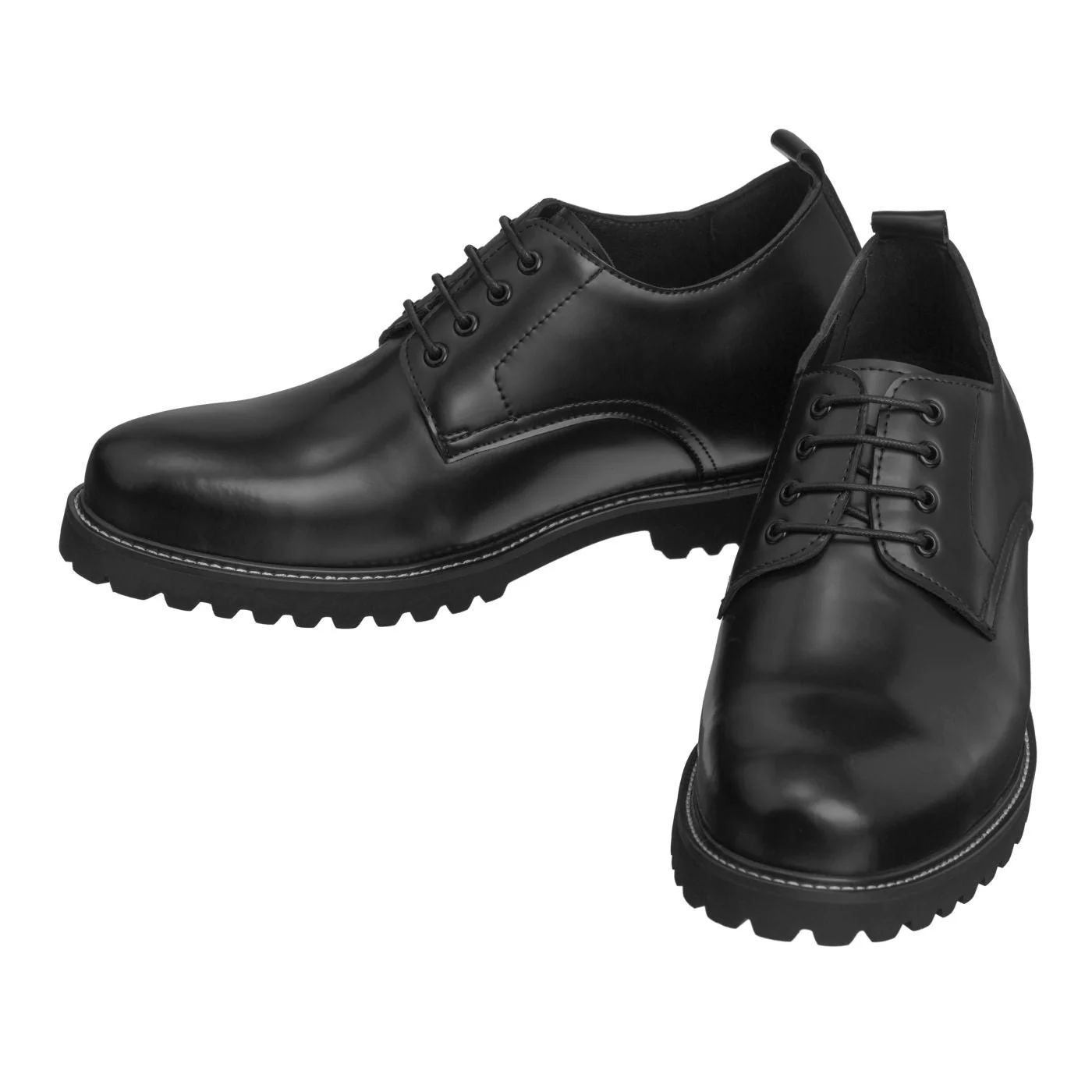 S9118 - 3" Taller Black Leather Elevator Work Men's Shoes - Image 4