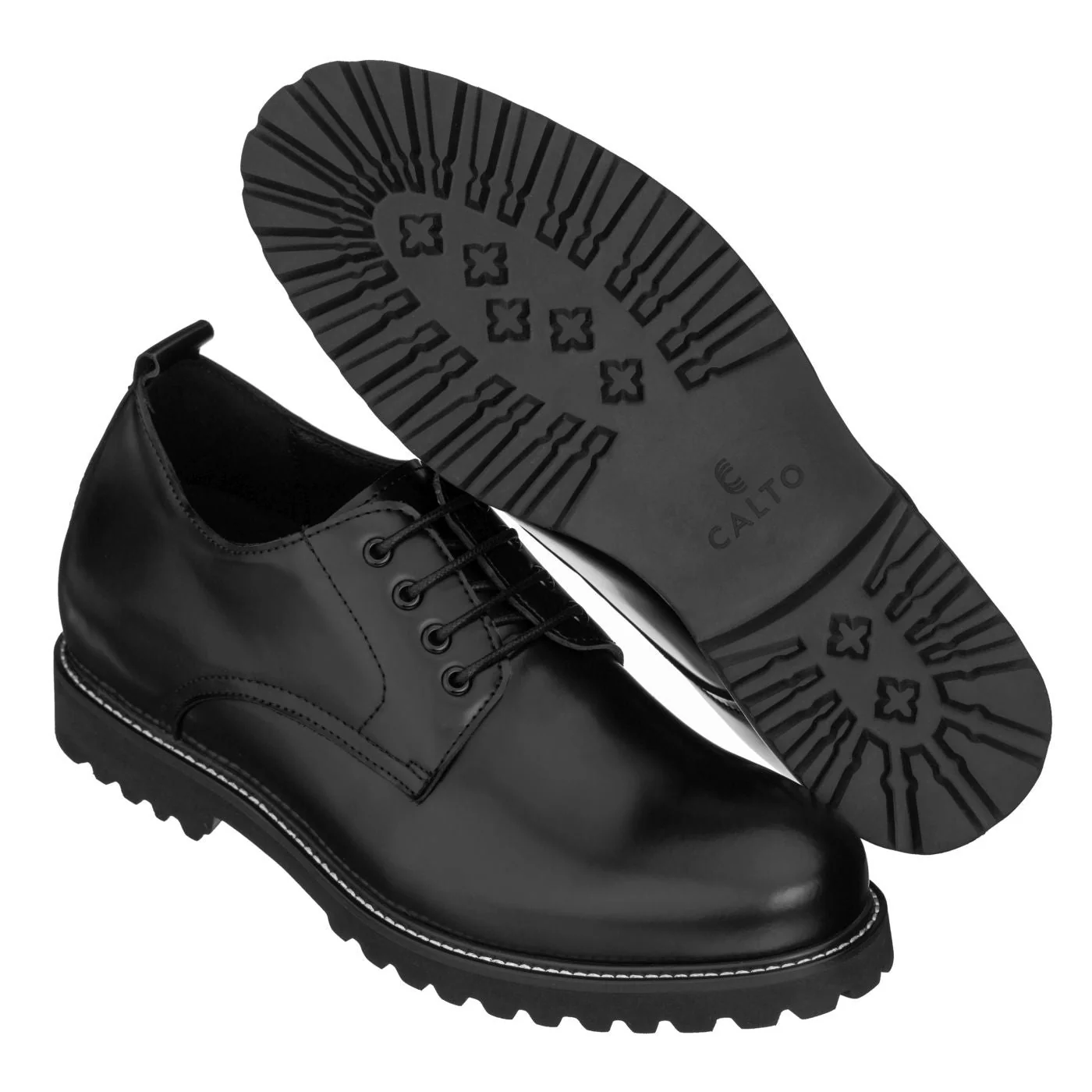 S9118 - 3" Taller Black Leather Elevator Work Men's Shoes - Image 5