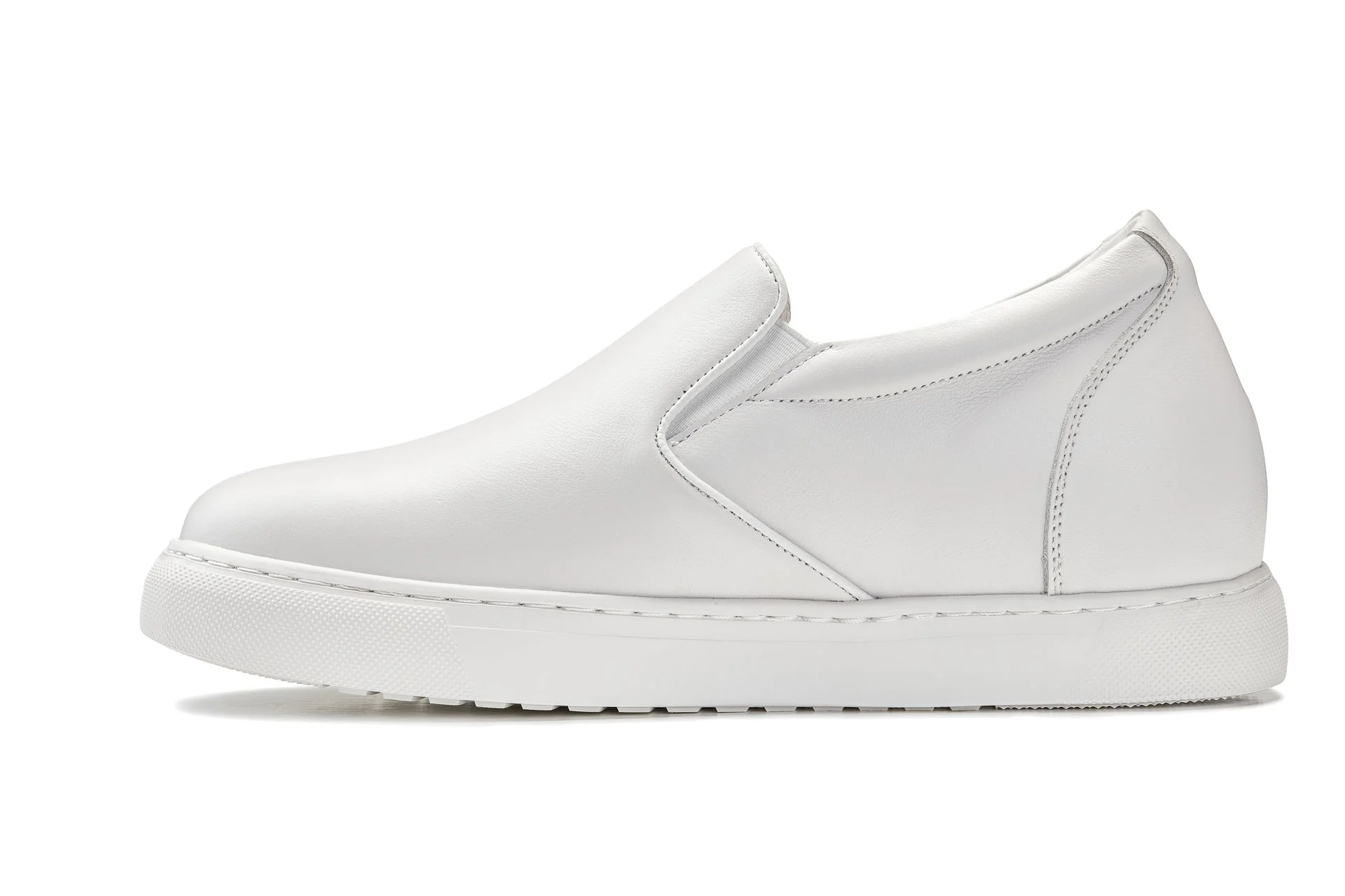 T1022 - 2.6 Inches Taller (White) - Lightweight Nappa Leather Men's Loafer - Image 3