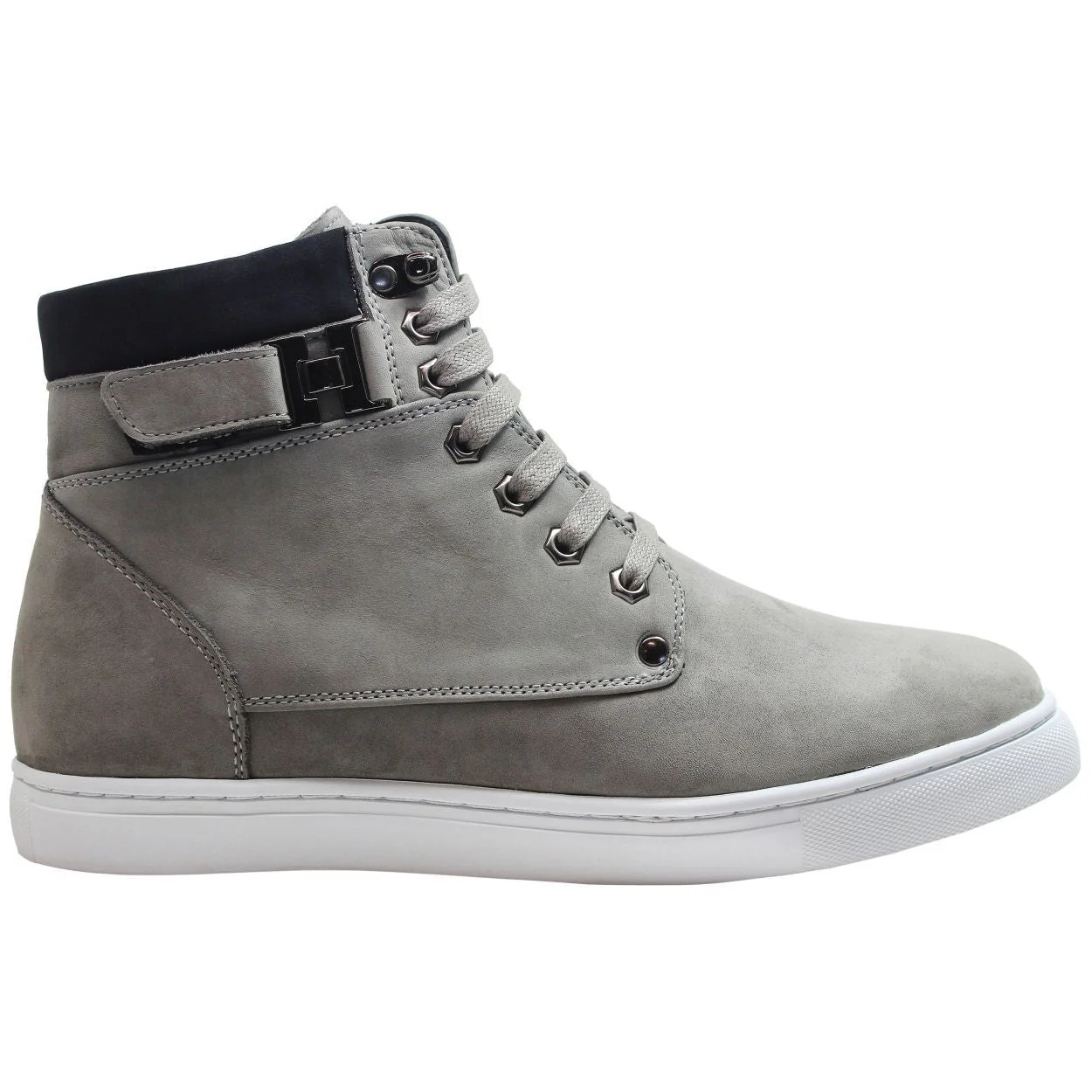 T53120 - 2.6 Inches Taller (Nubuck Grey) - High Top Men's Sneak-boot - Image 3
