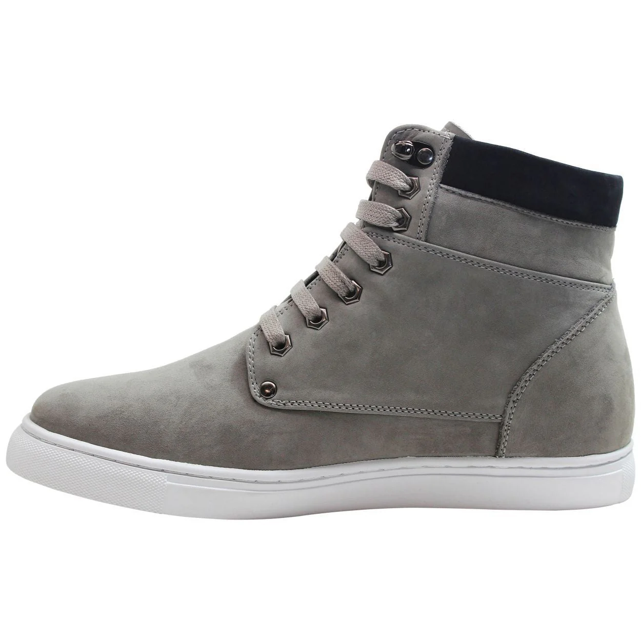 T53120 - 2.6 Inches Taller (Nubuck Grey) - High Top Men's Sneak-boot - Image 4