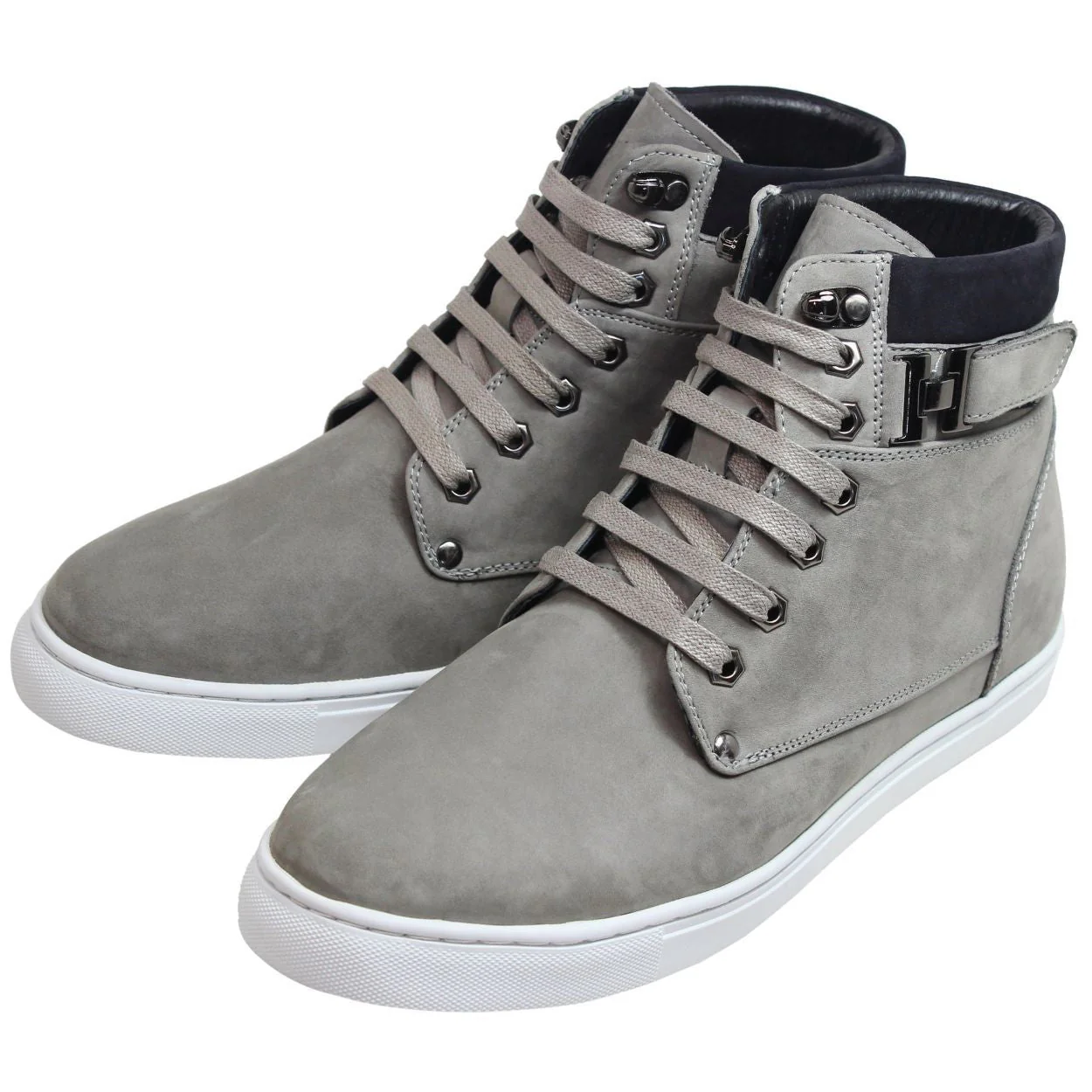 T53120 - 2.6 Inches Taller (Nubuck Grey) - High Top Men's Sneak-boot - Image 5