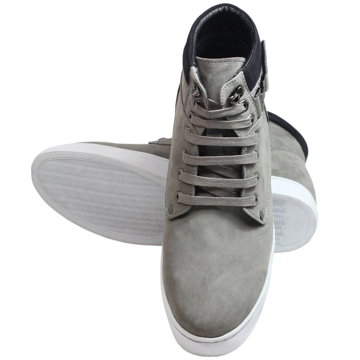 T53120 - 2.6 Inches Taller (Nubuck Grey) - High Top Men's Sneak-boot - Image 6