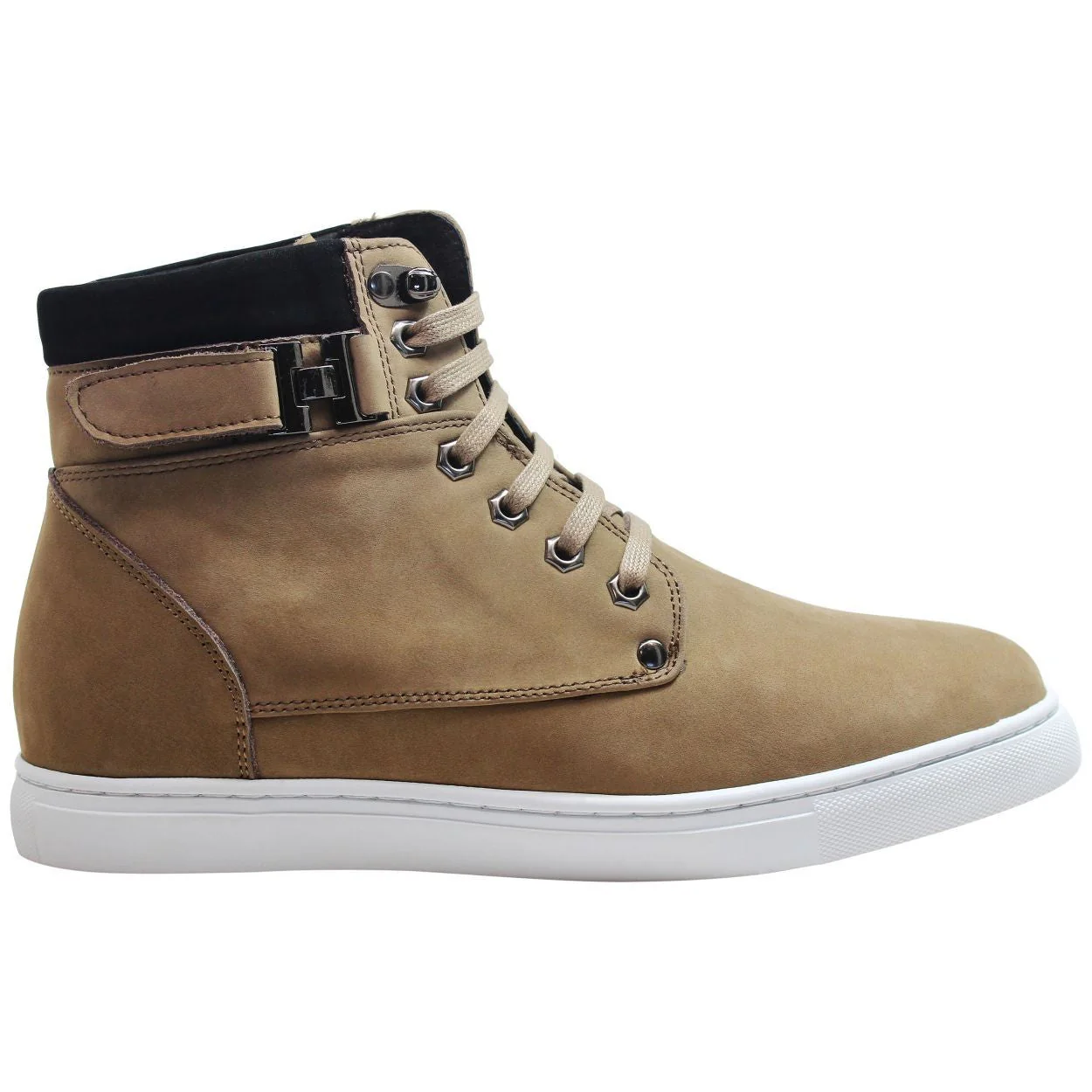 T53121 - 2.6 Inches Taller (Nubuck Tan) - High Top Men's Sneak-boot - Image 3