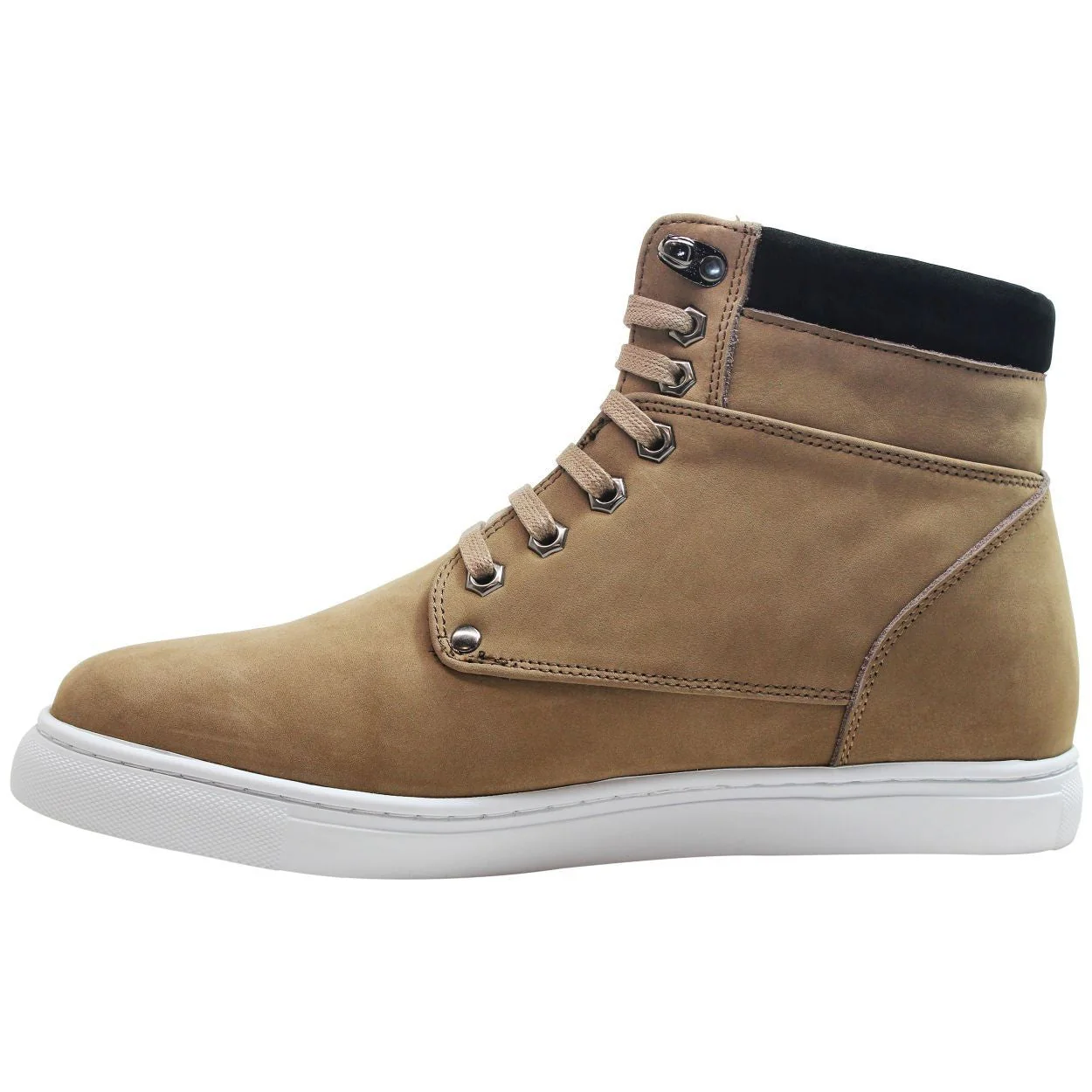 T53121 - 2.6 Inches Taller (Nubuck Tan) - High Top Men's Sneak-boot - Image 4