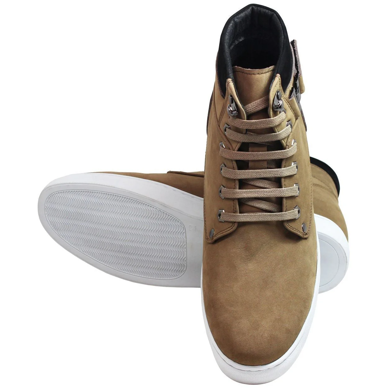 T53121 - 2.6 Inches Taller (Nubuck Tan) - High Top Men's Sneak-boot - Image 6