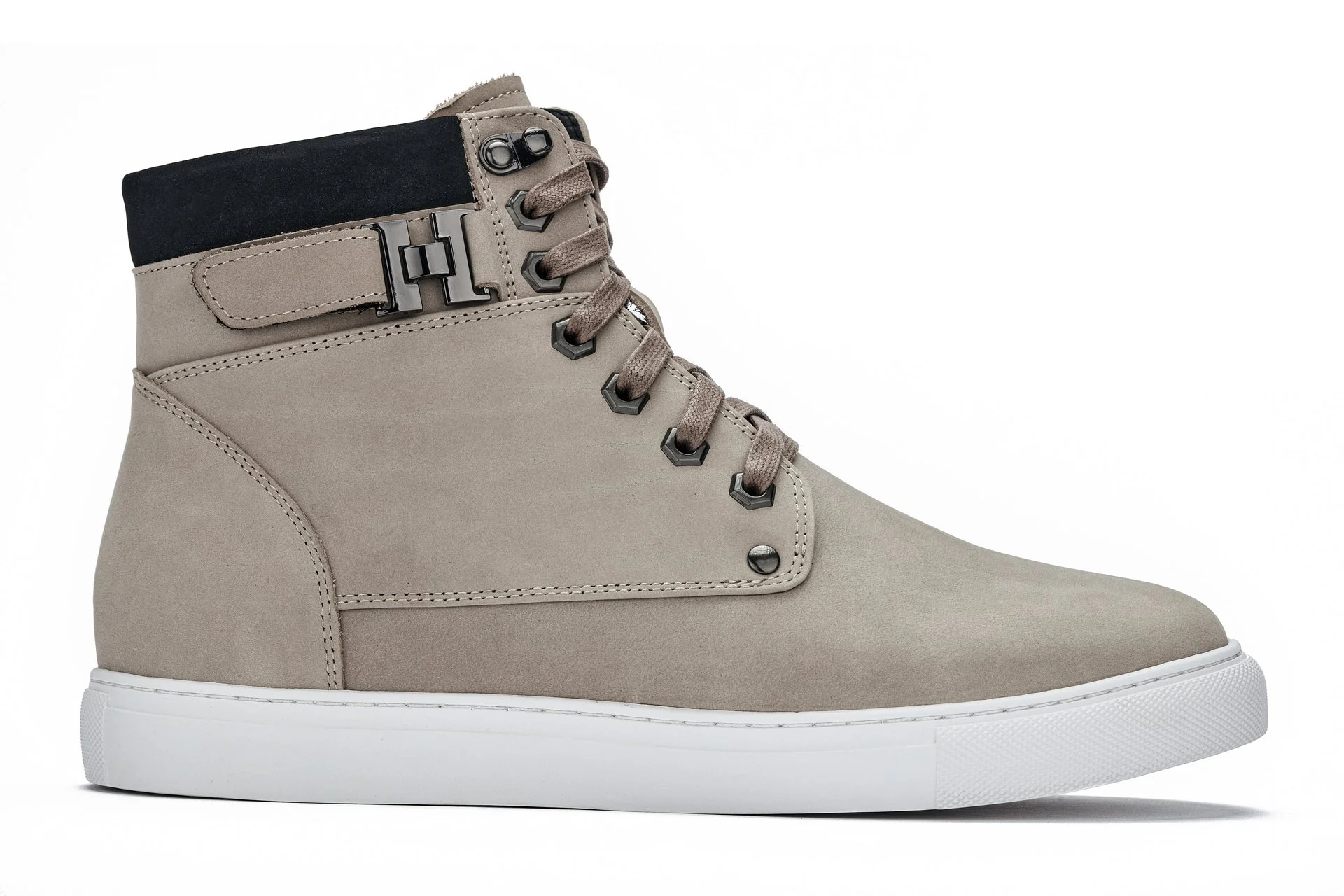 T53122 - 2.6 Inches Taller (Taupe) - Men's High Top Sneak-boot - Image 2