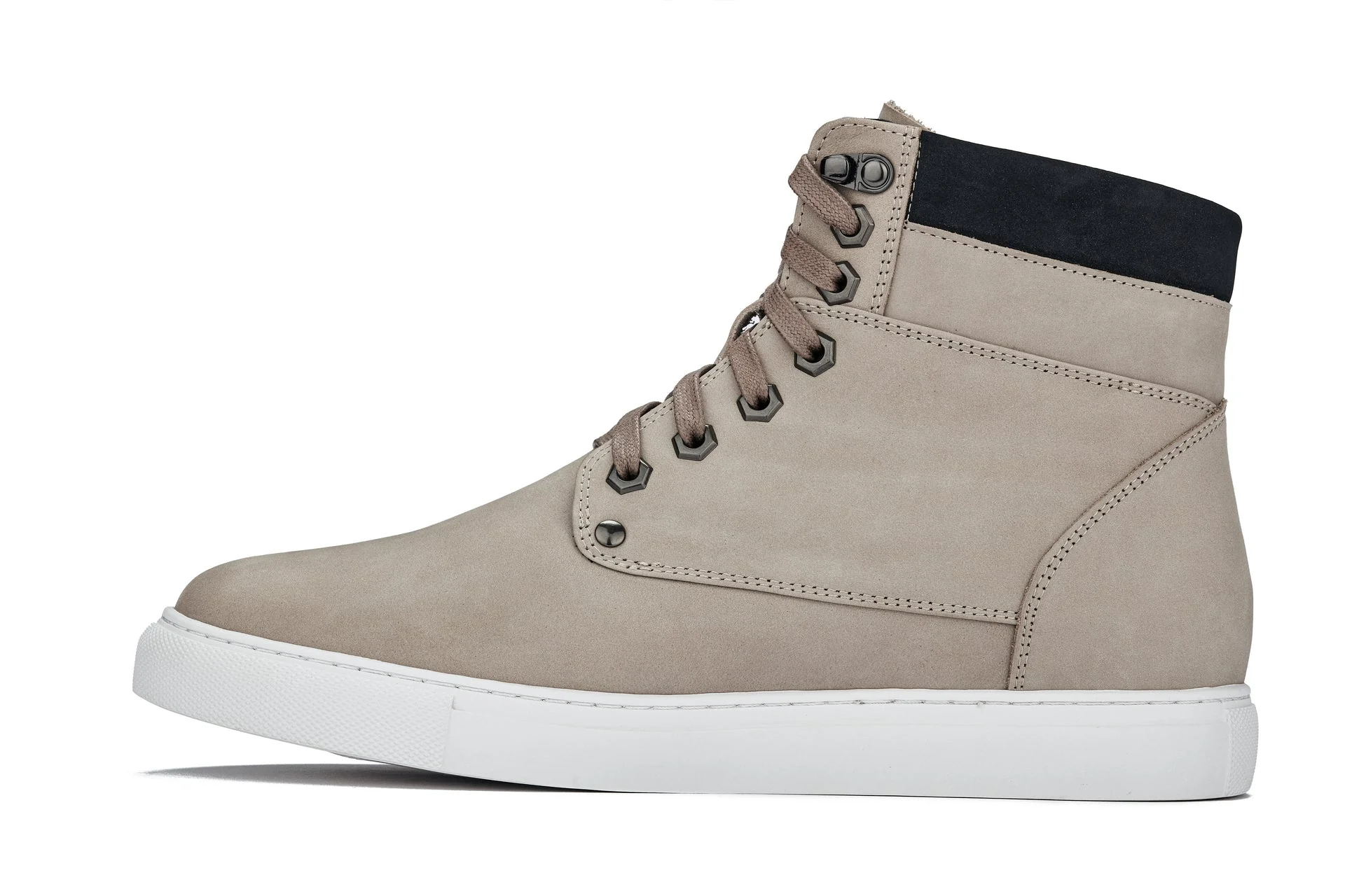 T53122 - 2.6 Inches Taller (Taupe) - Men's High Top Sneak-boot - Image 3