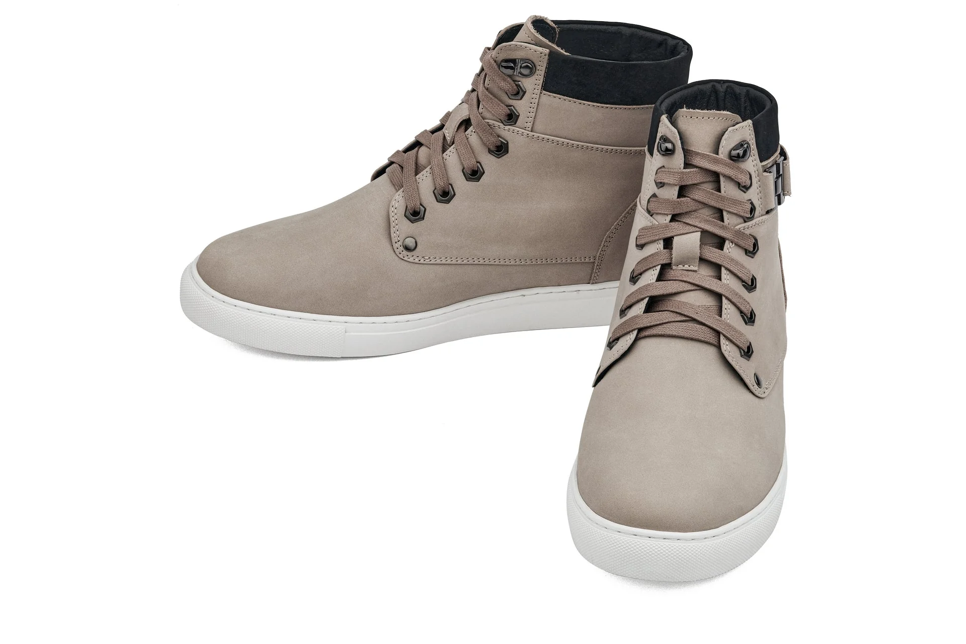 T53122 - 2.6 Inches Taller (Taupe) - Men's High Top Sneak-boot - Image 4