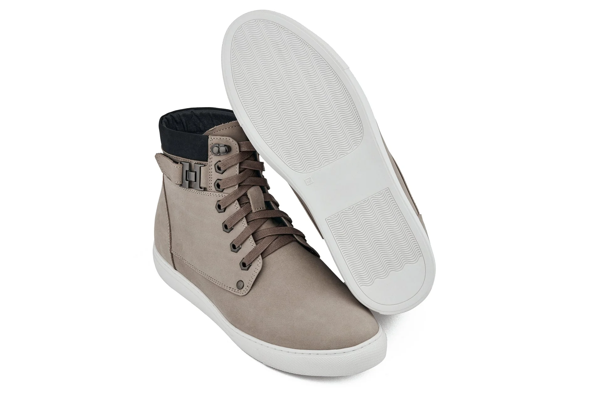 T53122 - 2.6 Inches Taller (Taupe) - Men's High Top Sneak-boot - Image 5