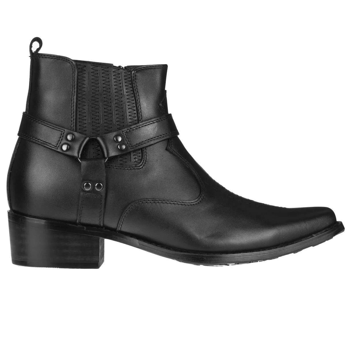 T8112 - 3.3 Inches Taller (Black) - Zipper Men's Boots - Image 2