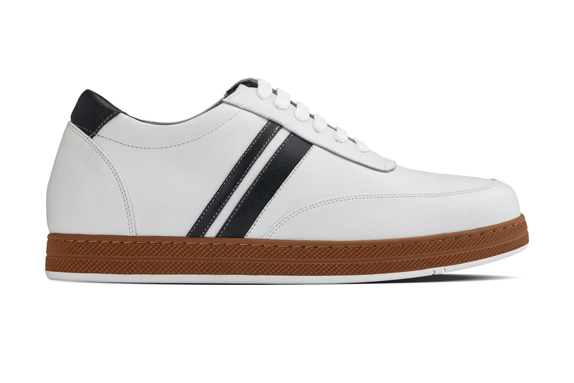 Y2821 - White Leather Men's Sneakers - 2.8 inches - Image 2