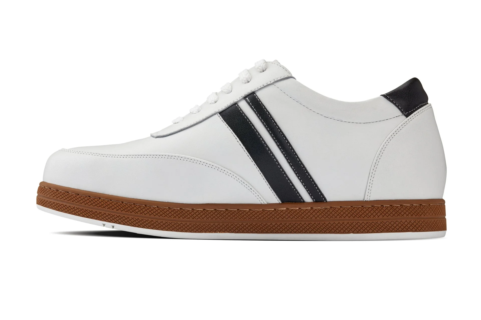 Y2821 - White Leather Men's Sneakers - 2.8 inches - Image 3