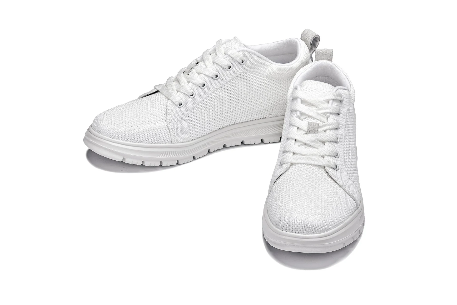 X2321 - 2.4 Inches Taller (White/White Sole) - Lace Up Men's Casual Sneakers - Image 5