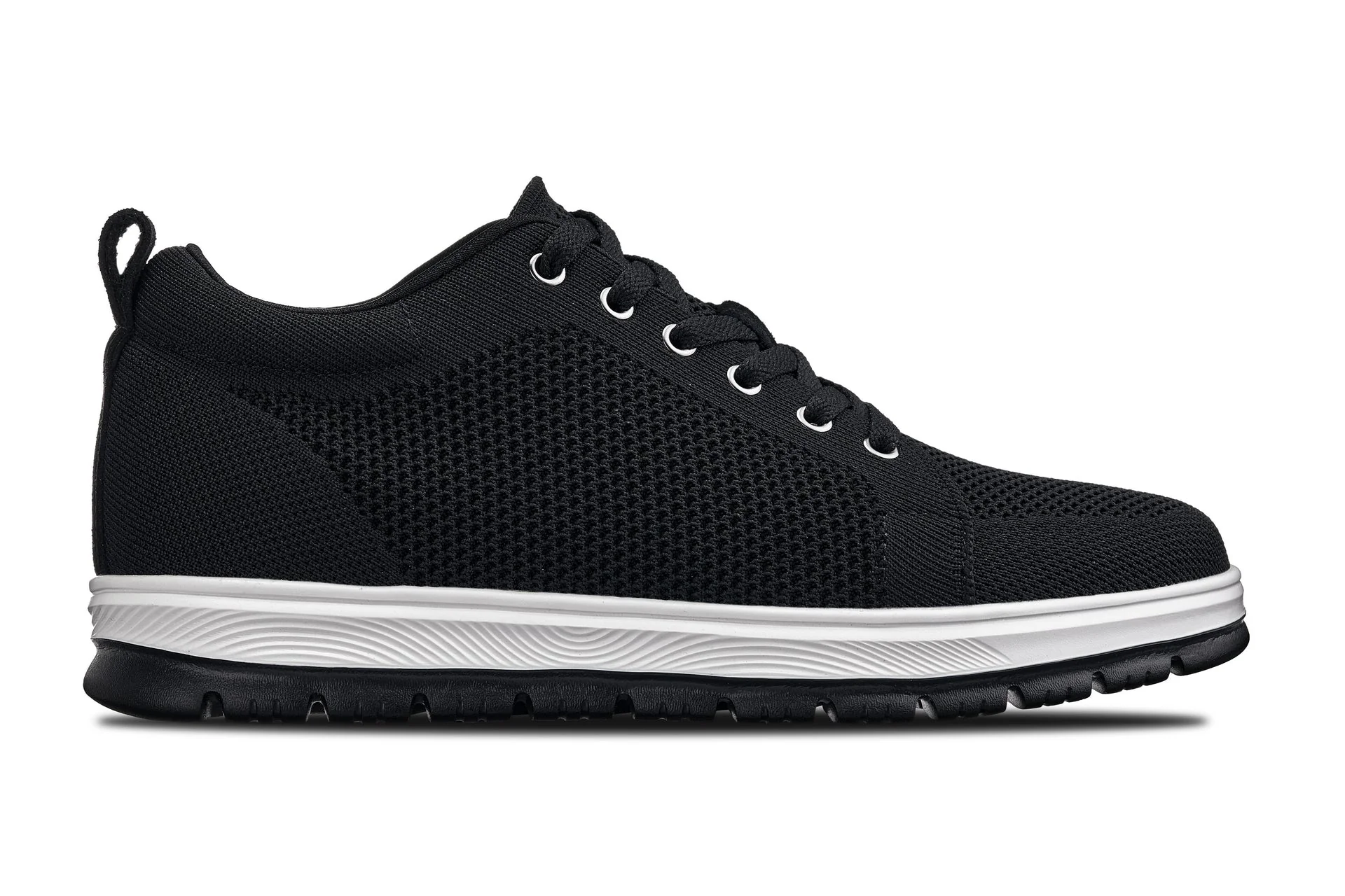 X2322 - 2.4 Inches Taller (Black/White & Black Sole) - Lace Up Casual Men's Sneaker - Image 2