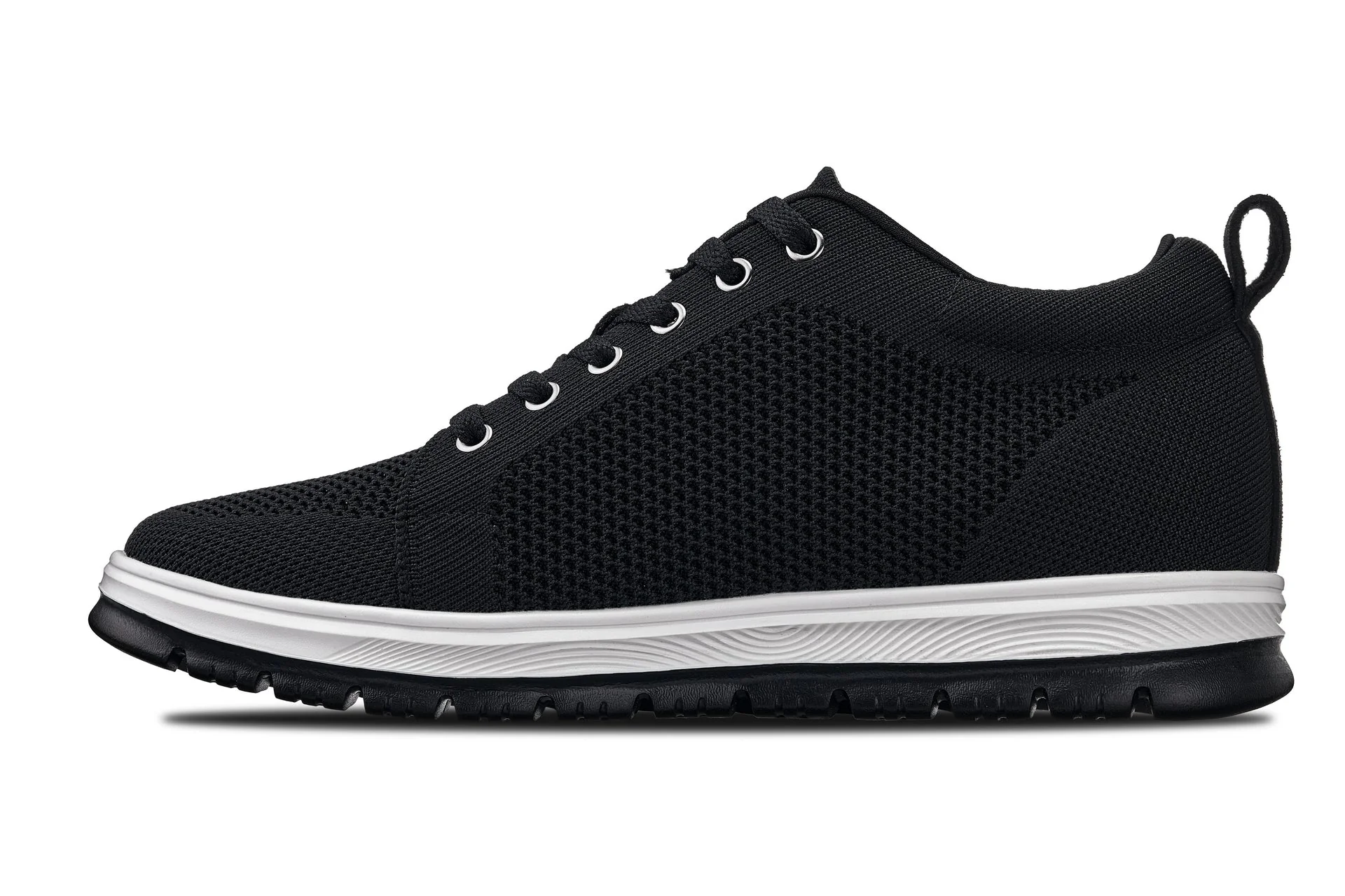 X2322 - 2.4 Inches Taller (Black/White & Black Sole) - Lace Up Casual Men's Sneaker - Image 3