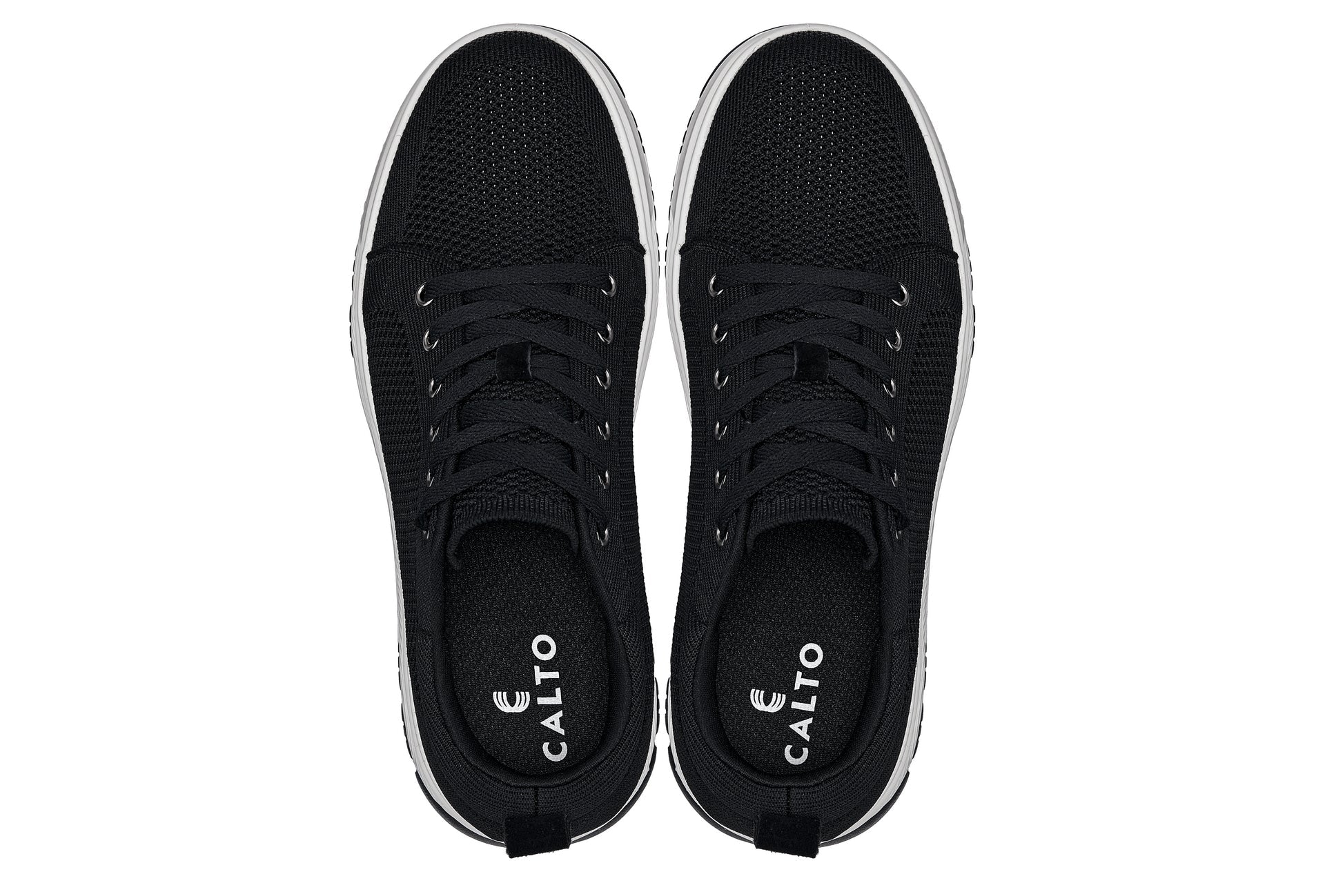 X2322 - 2.4 Inches Taller (Black/White & Black Sole) - Lace Up Casual Men's Sneaker - Image 4