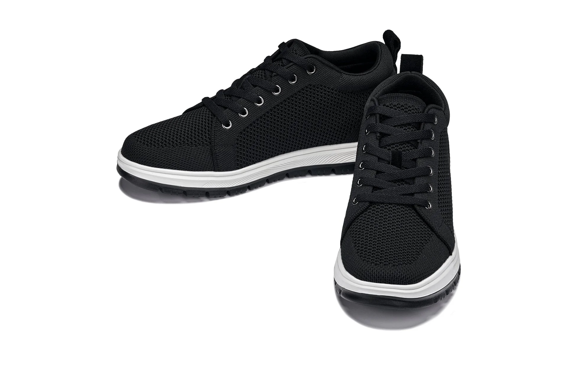 X2322 - 2.4 Inches Taller (Black/White & Black Sole) - Lace Up Casual Men's Sneaker - Image 5
