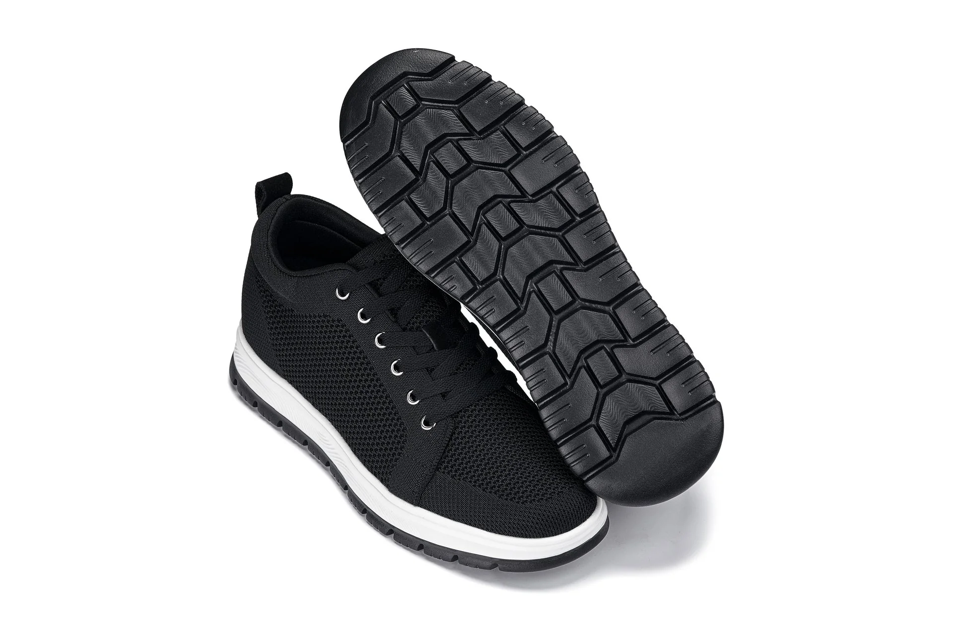X2322 - 2.4 Inches Taller (Black/White & Black Sole) - Lace Up Casual Men's Sneaker - Image 6