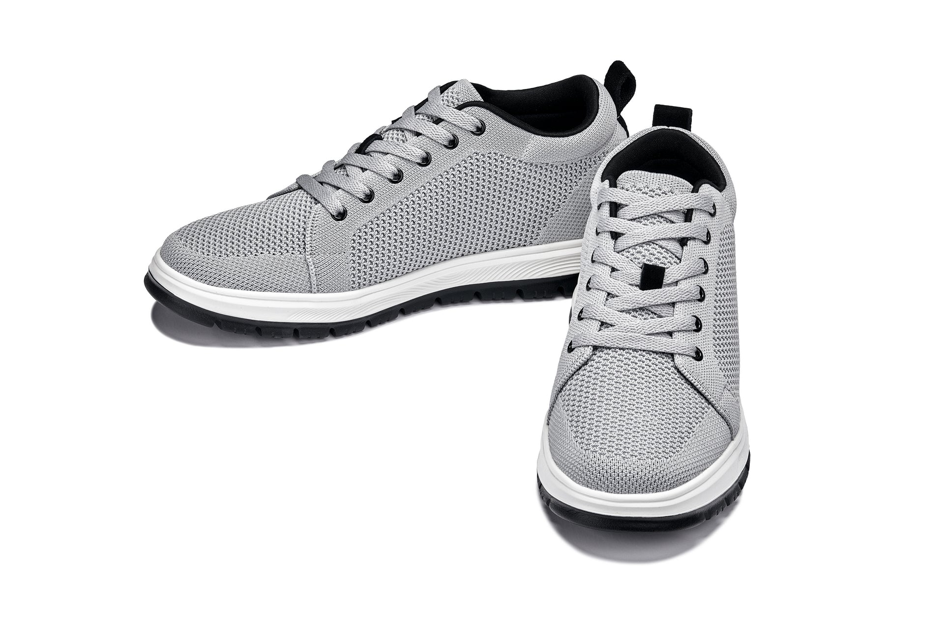 X2324 - 2.4 Inches Taller (Pewter Grey/White) - Lace Up Casual Men's Sneaker - Image 5
