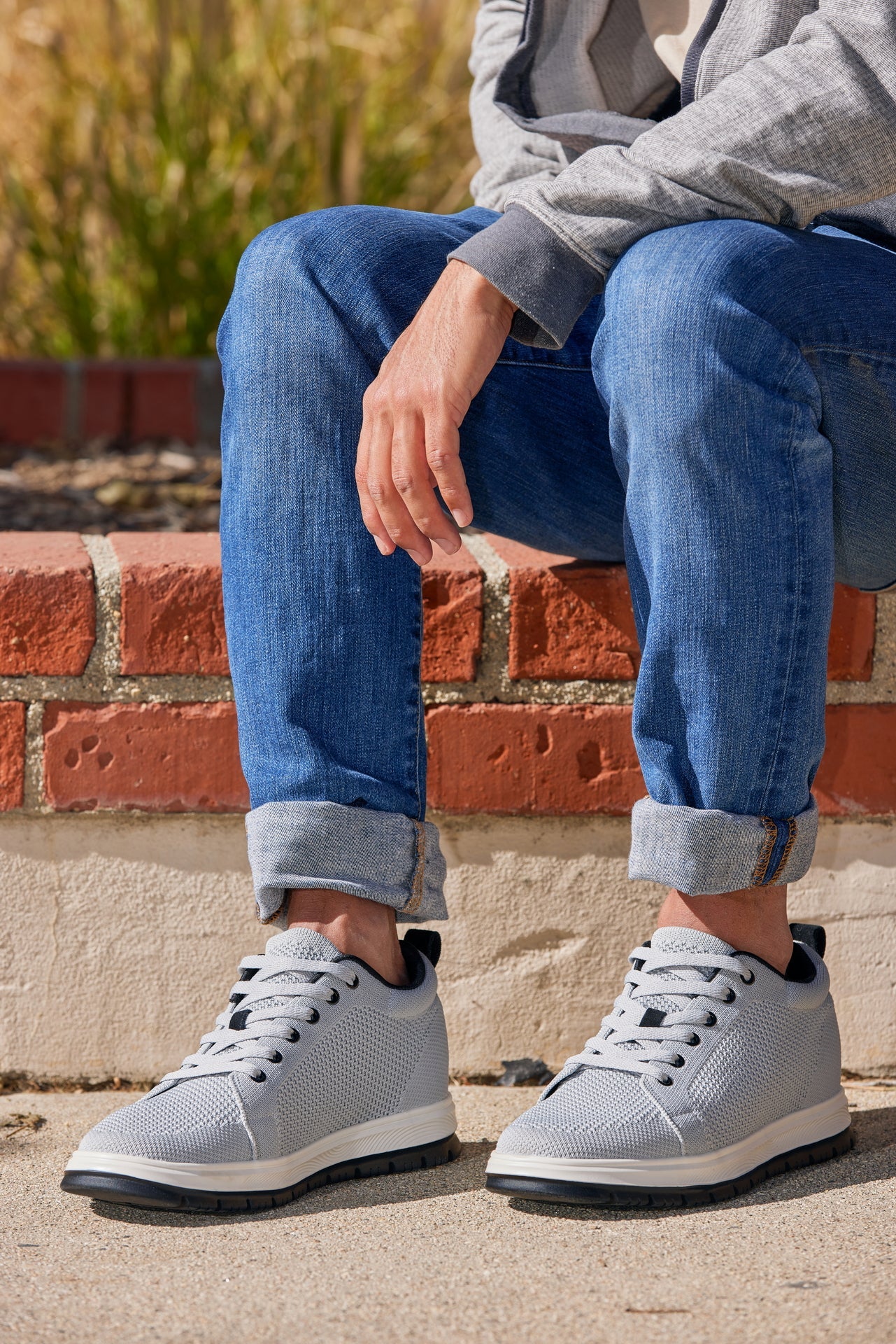 X2324 - 2.4 Inches Taller (Pewter Grey/White) - Lace Up Casual Men's Sneaker - Image 9