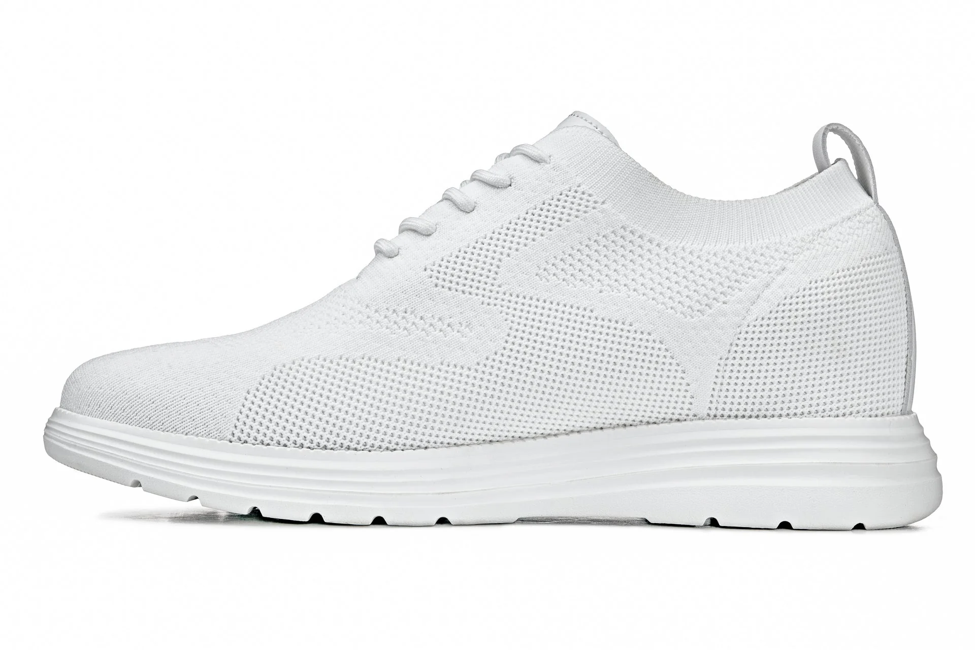 X2633 - 2.8 Inches Taller (White) - Lace Up Casual Men's Walker Shoes - Image 3