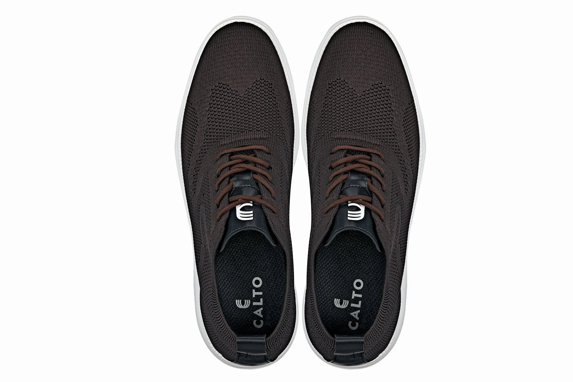 X2635 - 2.8 Inches Taller (Coffee Brown) - Lace Up Casual Men's Walker Shoes - Image 4