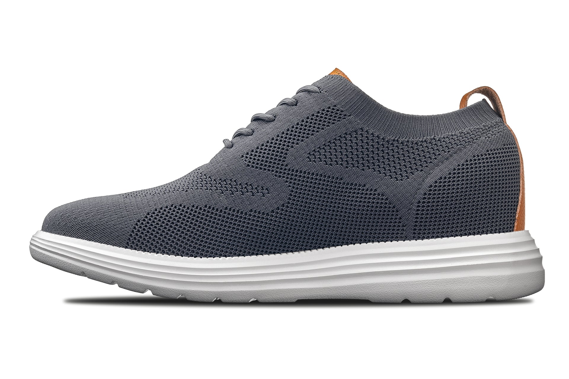 X2636 - 2.8 Inches Taller (Iron Grey/Brown) - Lace Up Casual Men's Walker Shoes - Image 3