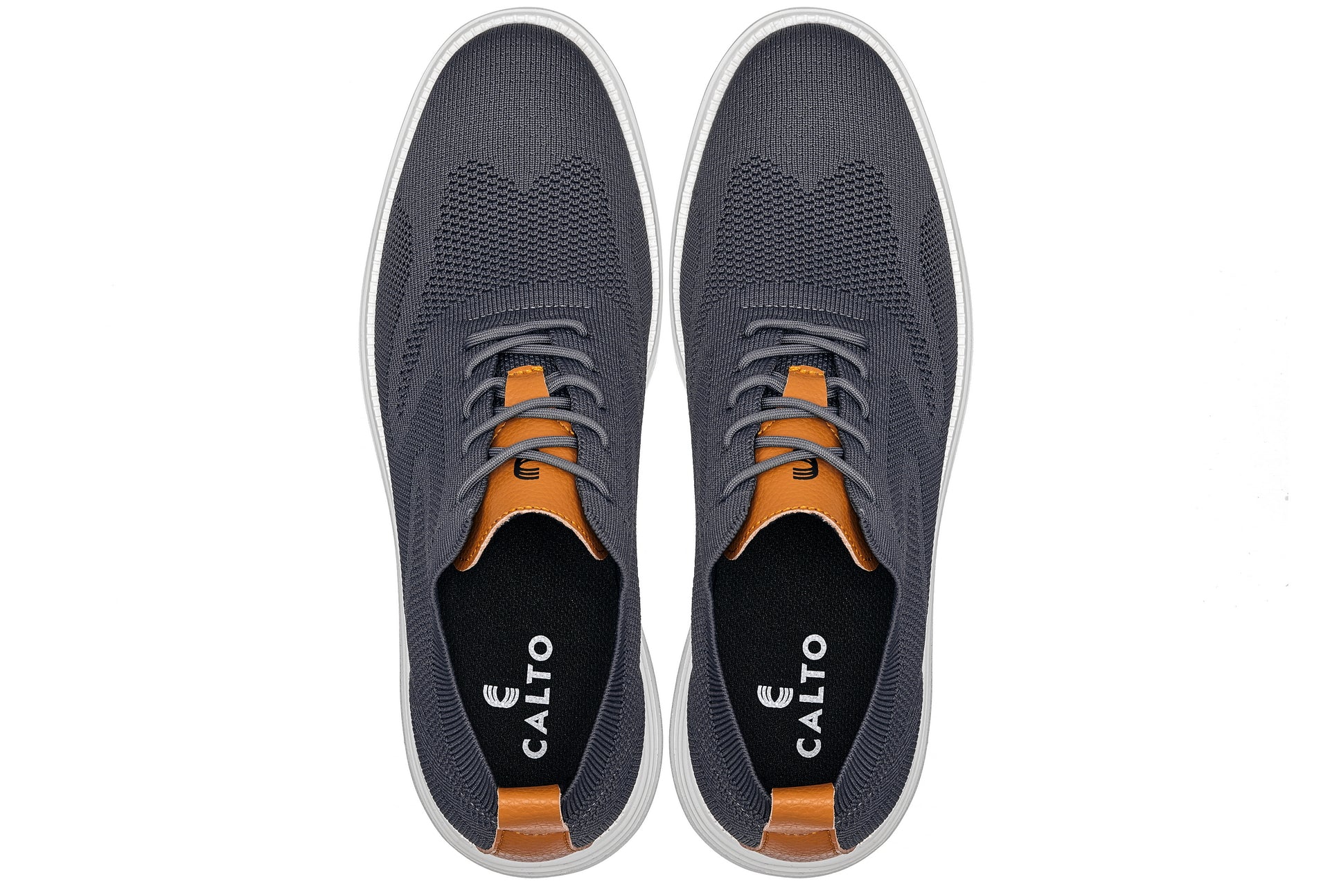 X2636 - 2.8 Inches Taller (Iron Grey/Brown) - Lace Up Casual Men's Walker Shoes - Image 4