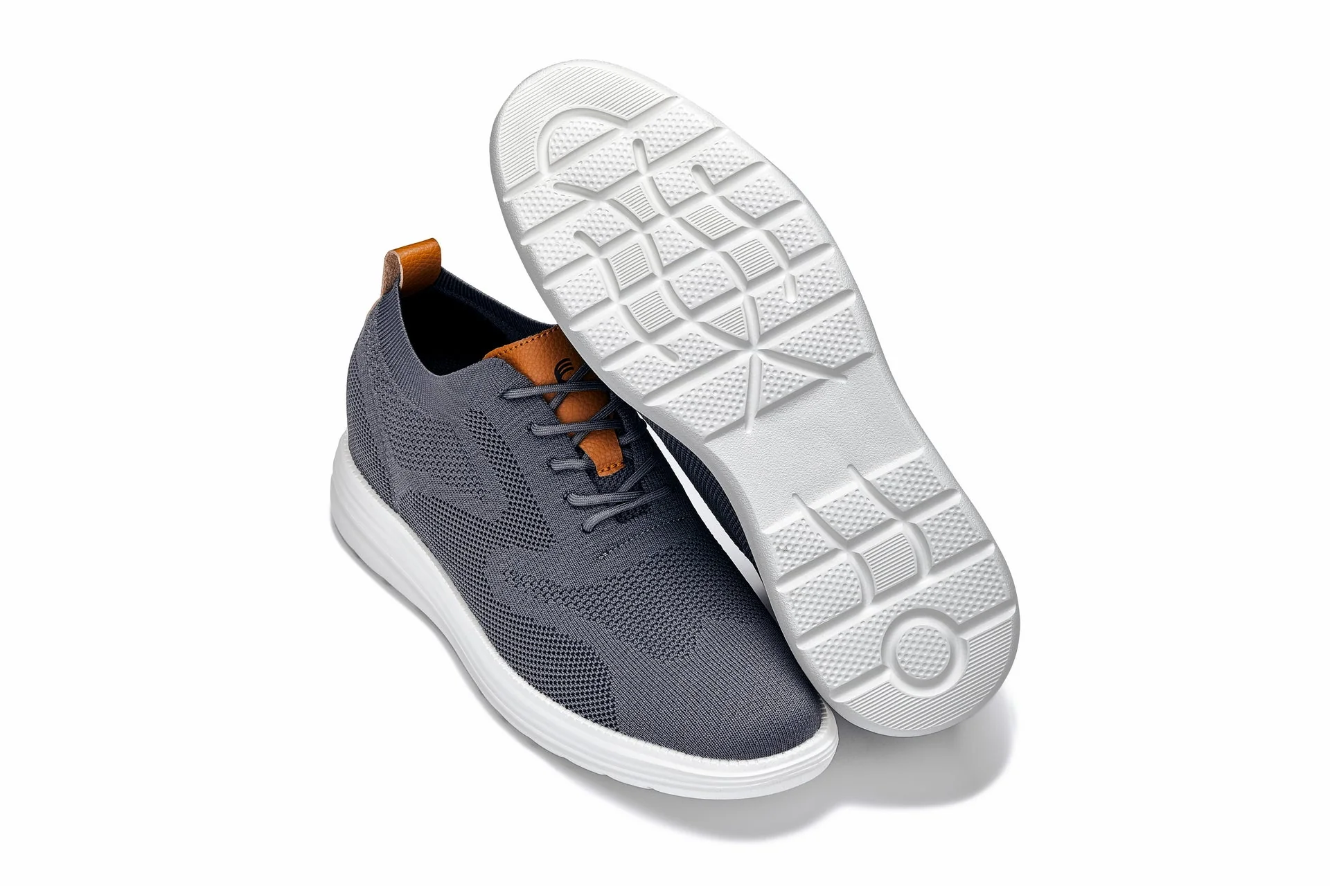X2636 - 2.8 Inches Taller (Iron Grey/Brown) - Lace Up Casual Men's Walker Shoes - Image 6