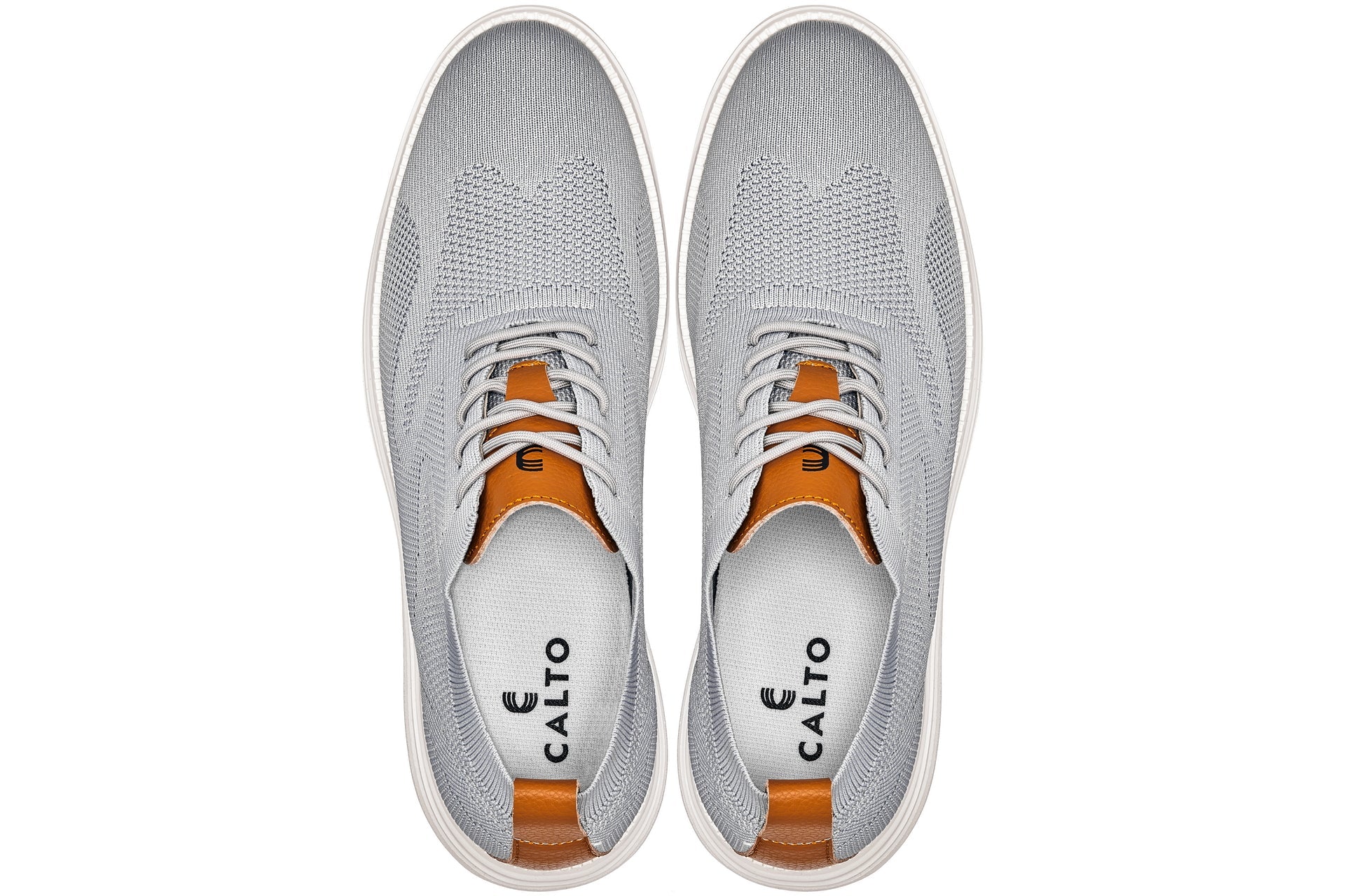 X2637 - 2.8 Inches Taller (Pewter Grey/Brown) - Lace Up Casual Men's Walker Shoes - Image 4
