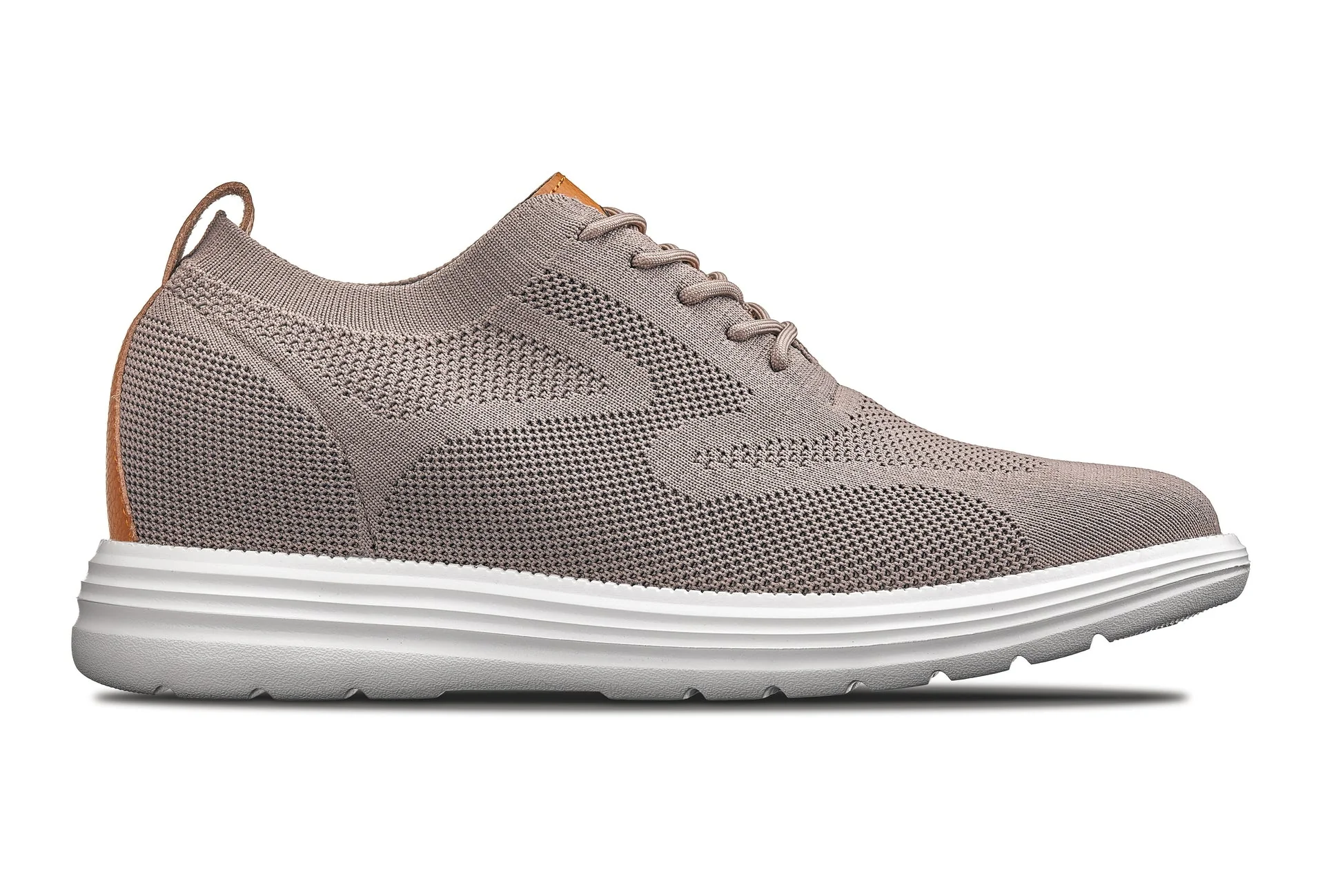 X2638 - 2.8 Inches Taller (Khaki/Brown) - Lace Up Casual Men's Walker Shoes - Image 2