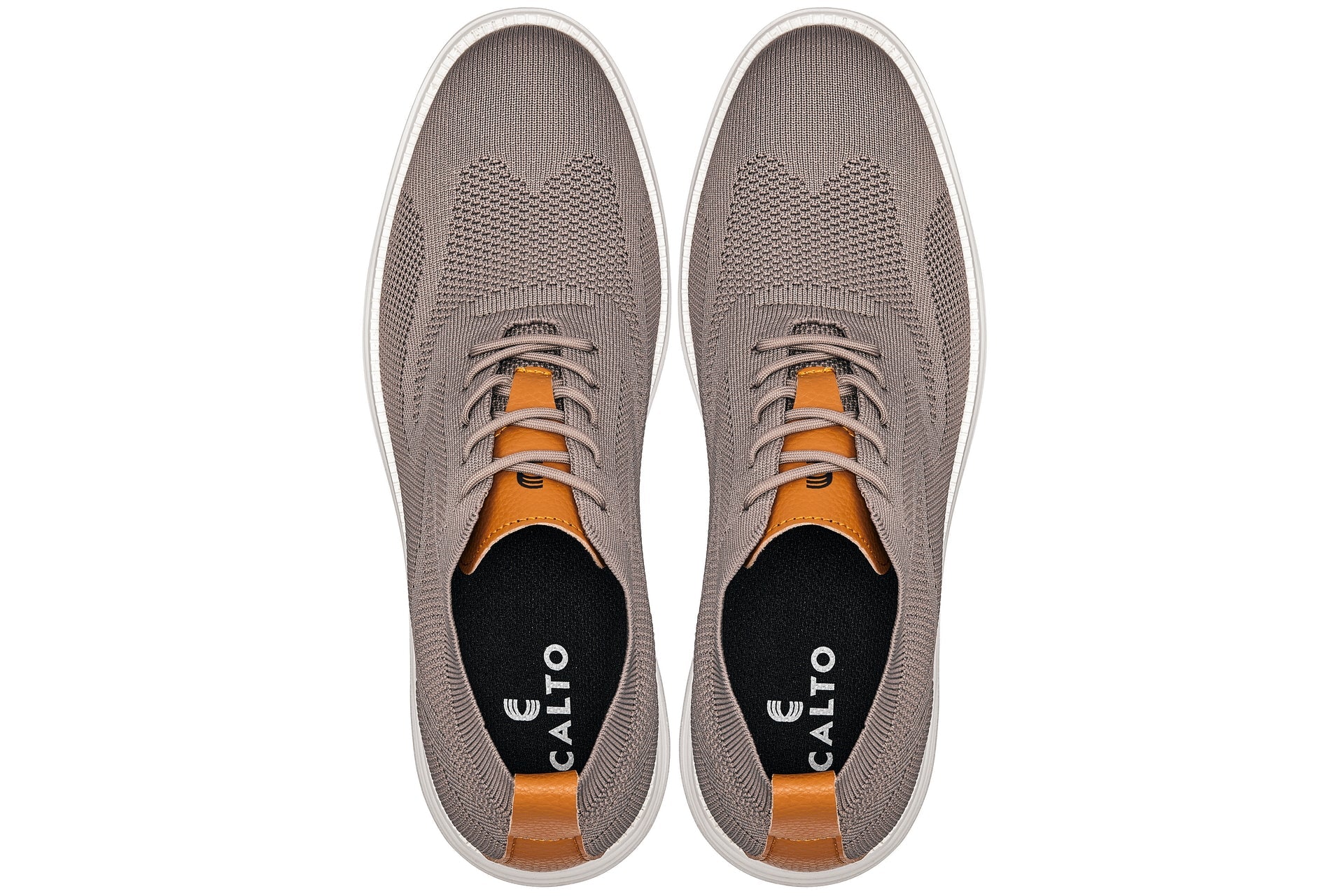 X2638 - 2.8 Inches Taller (Khaki/Brown) - Lace Up Casual Men's Walker Shoes - Image 4
