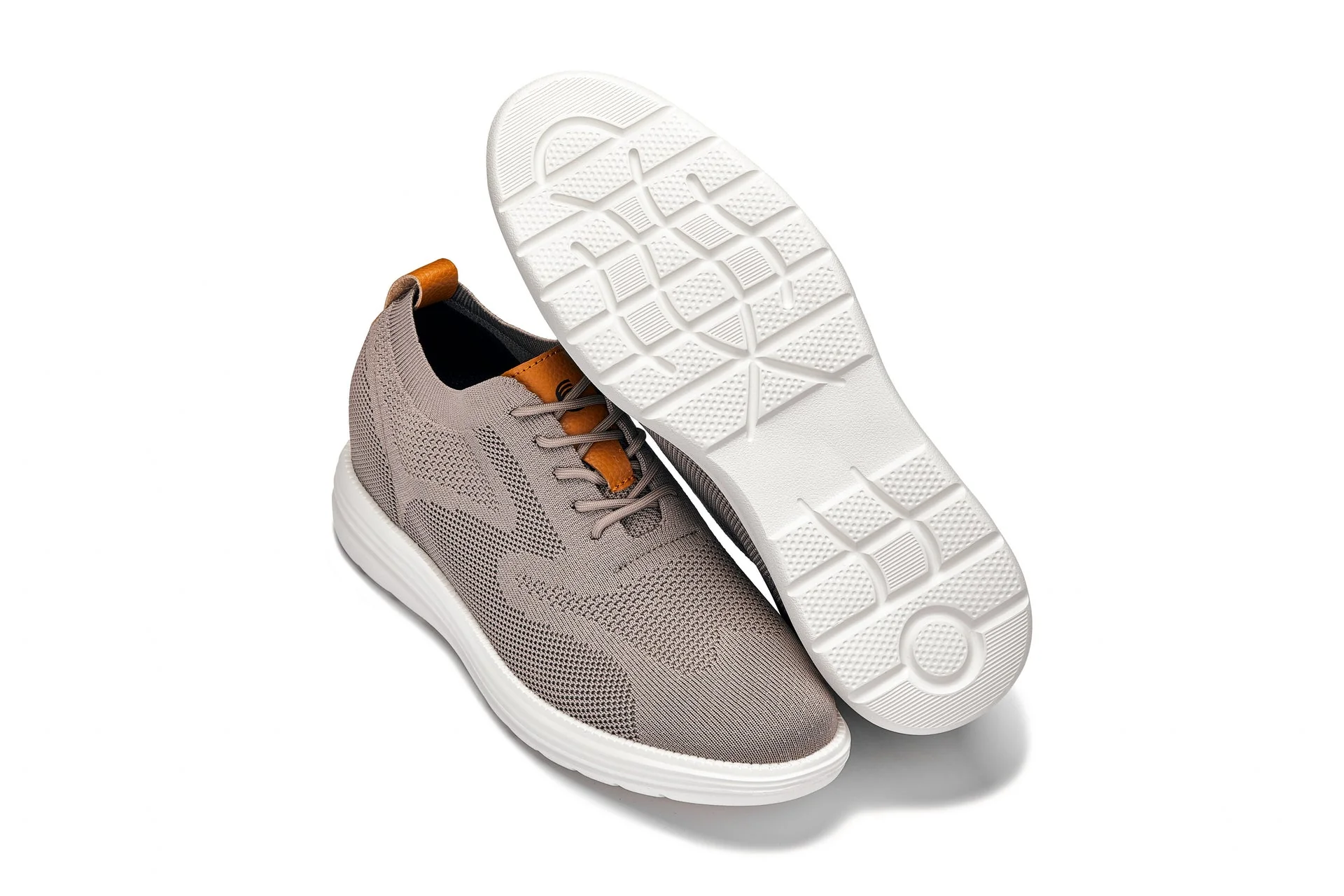 X2638 - 2.8 Inches Taller (Khaki/Brown) - Lace Up Casual Men's Walker Shoes - Image 6