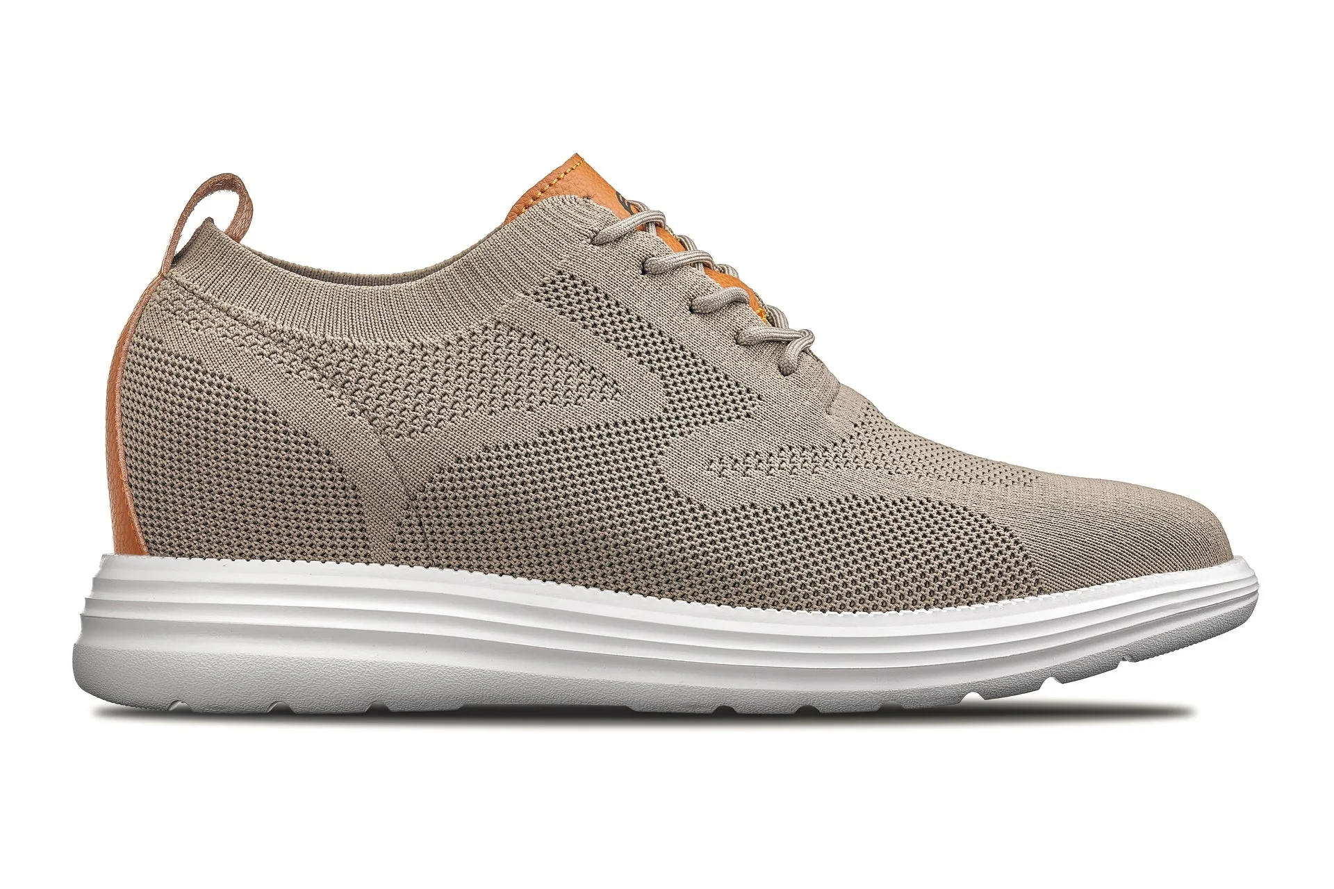 X2639 - 2.8 Inches Taller (Khaki Green/Brown) - Lace Up Casual Walker Men's Shoes - Image 2