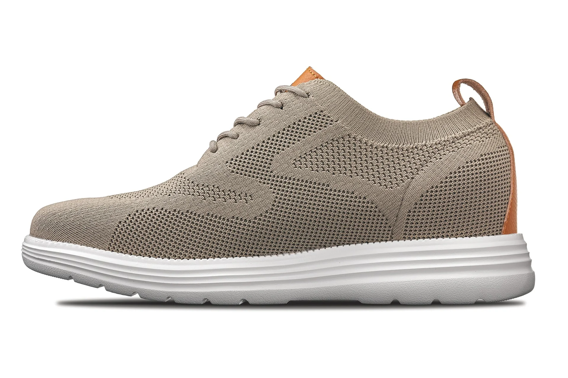 X2639 - 2.8 Inches Taller (Khaki Green/Brown) - Lace Up Casual Walker Men's Shoes - Image 3